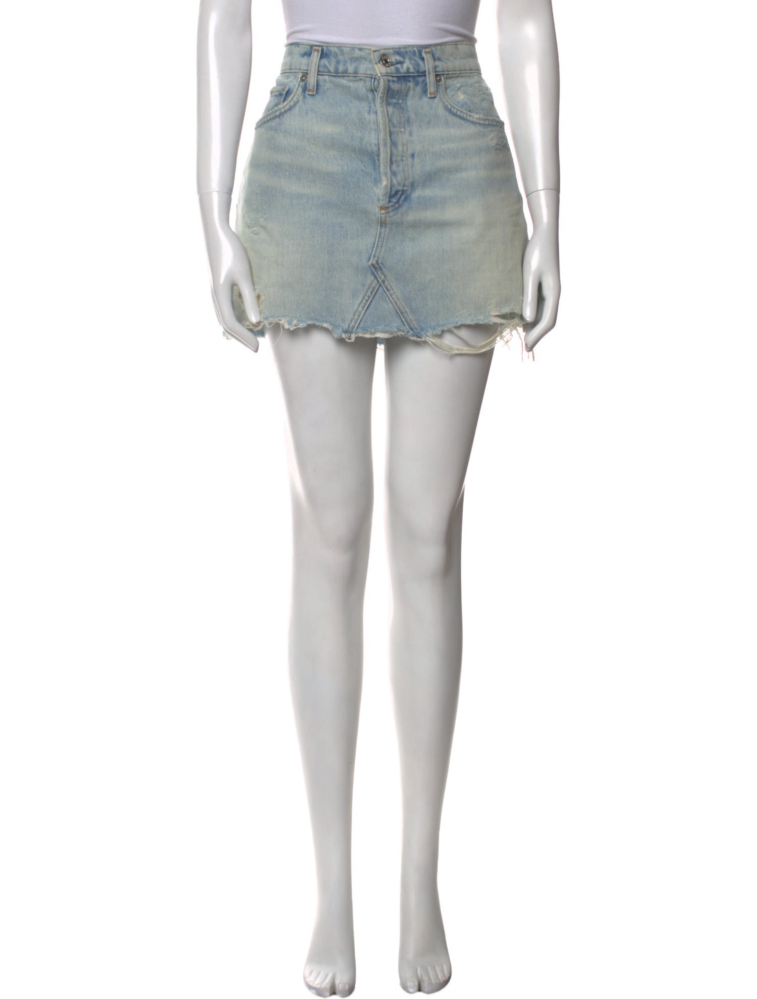 AGOLDE Distressed Accents Mini Skirt