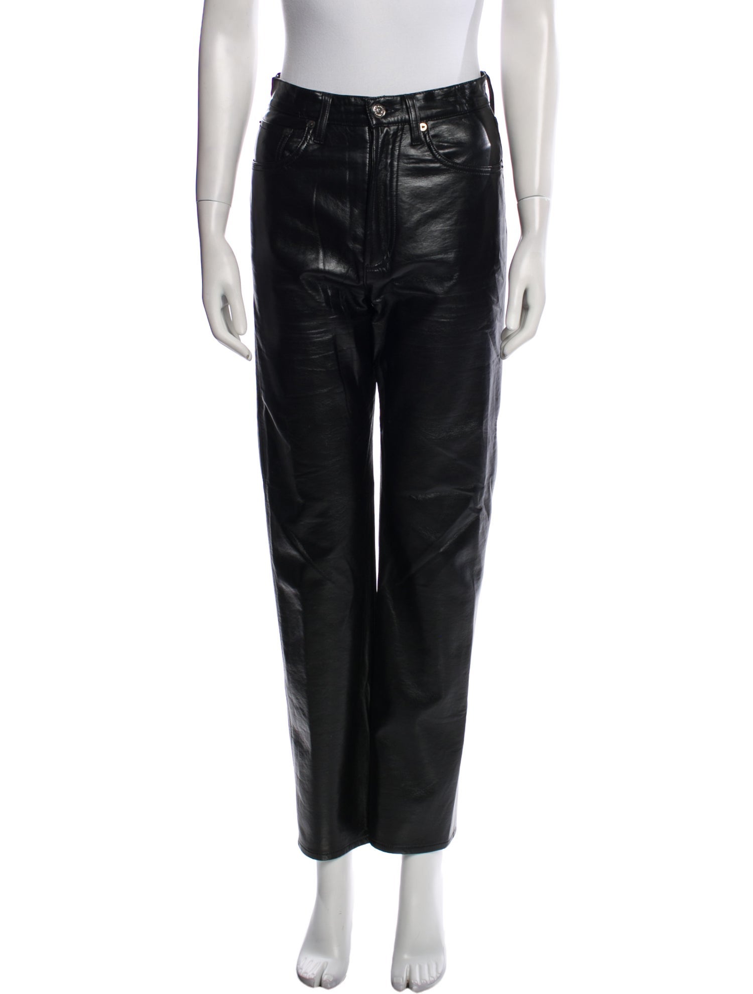 AGOLDE Leather Straight Leg Pants