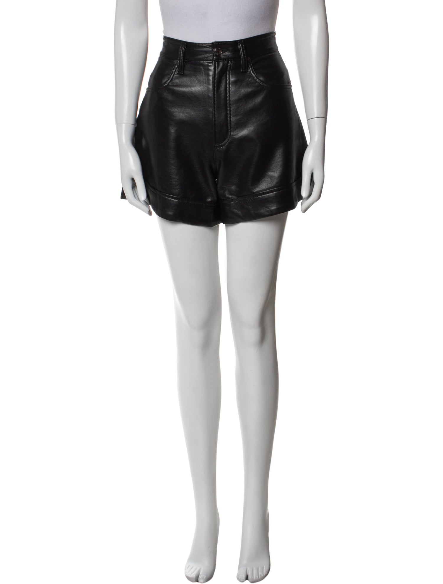 AGOLDE Leather Mini Shorts