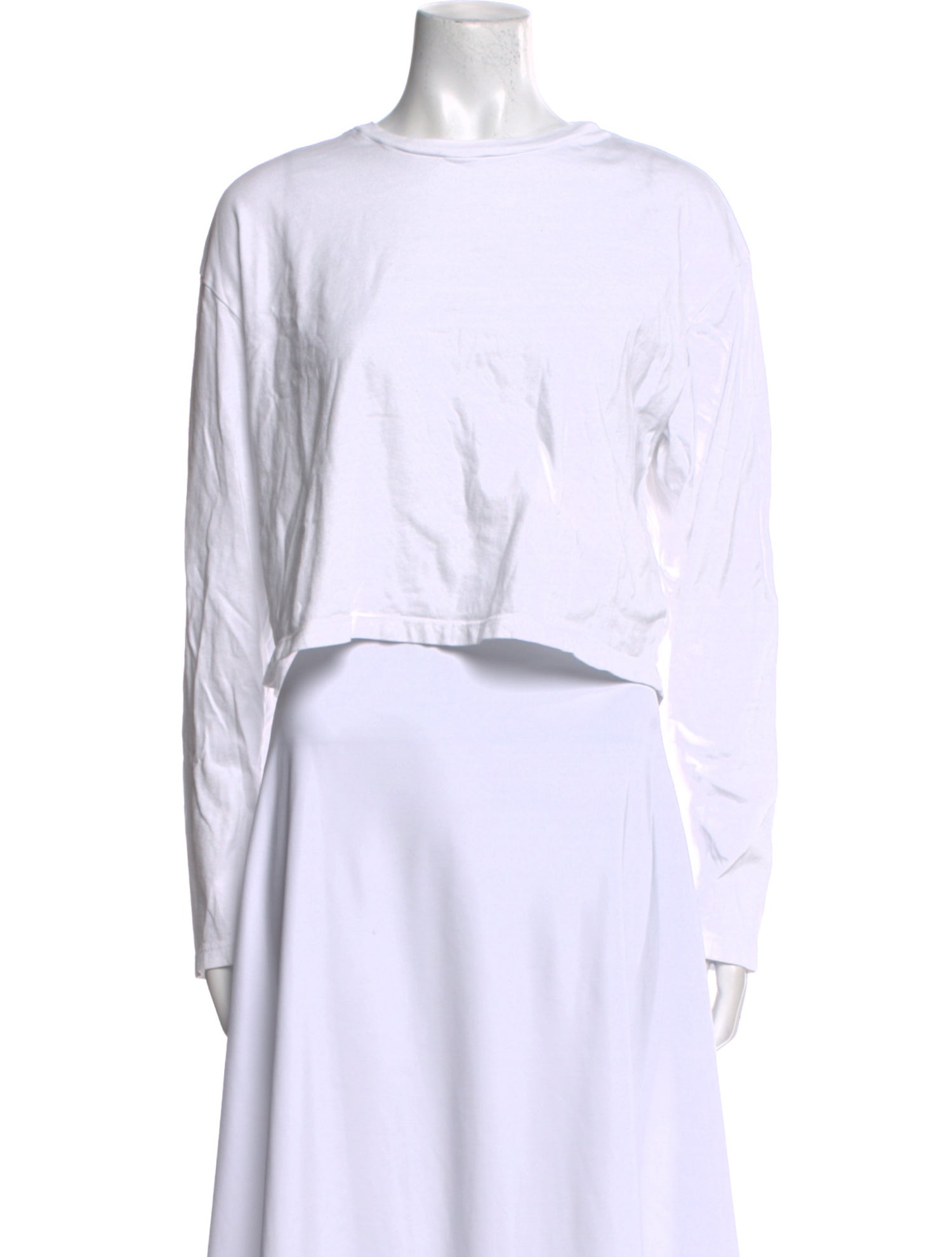 AGOLDE Bateau Neckline Long Sleeve Crop Top