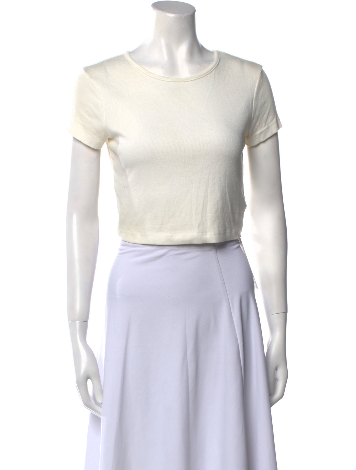 AGOLDE Bateau Neckline Short Sleeve Crop Top