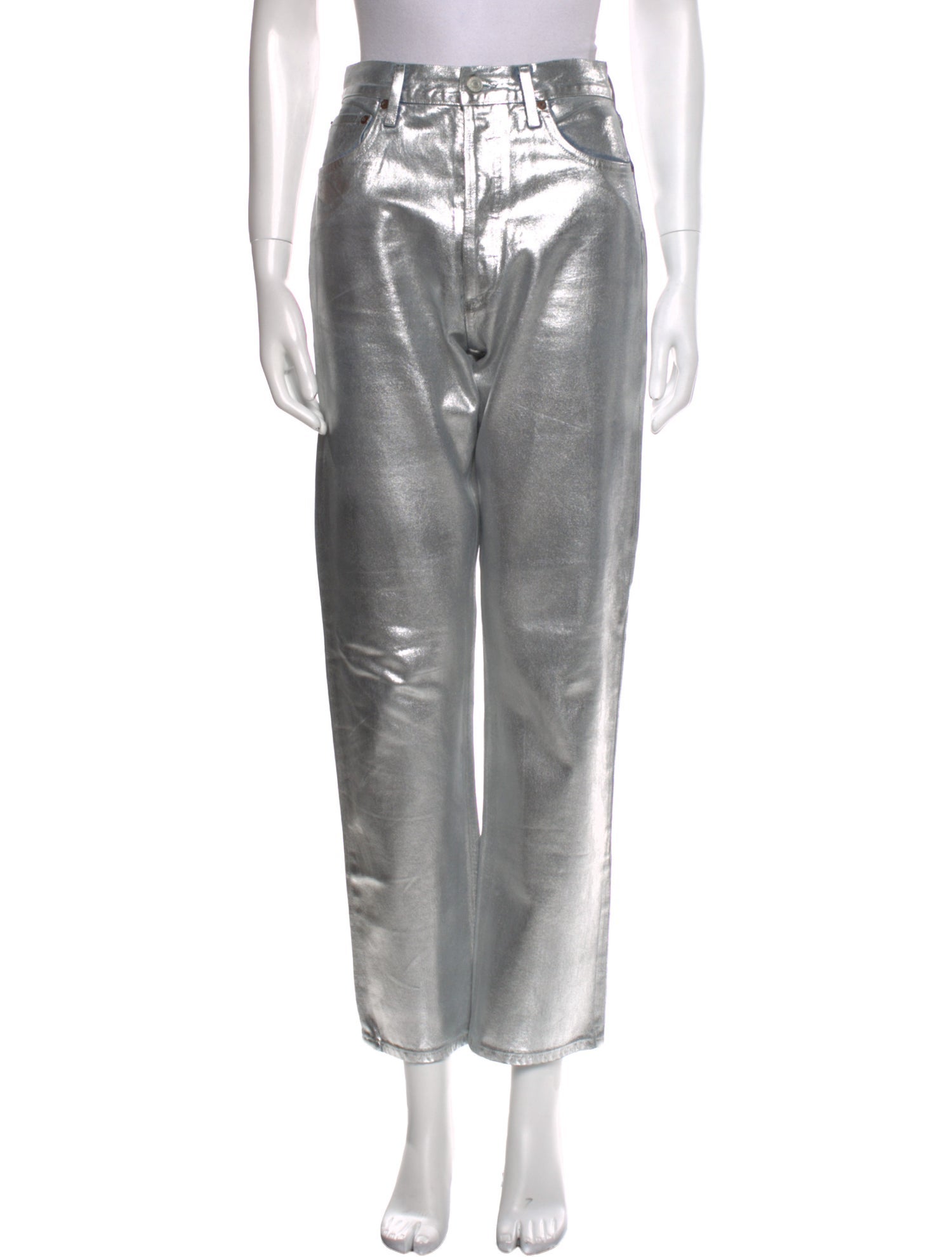 AGOLDE Leather Straight Leg Pants