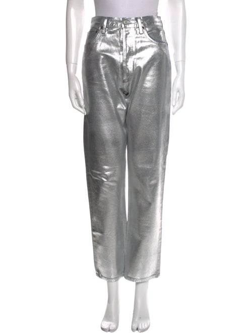 AGOLDE Leather Straight Leg Pants