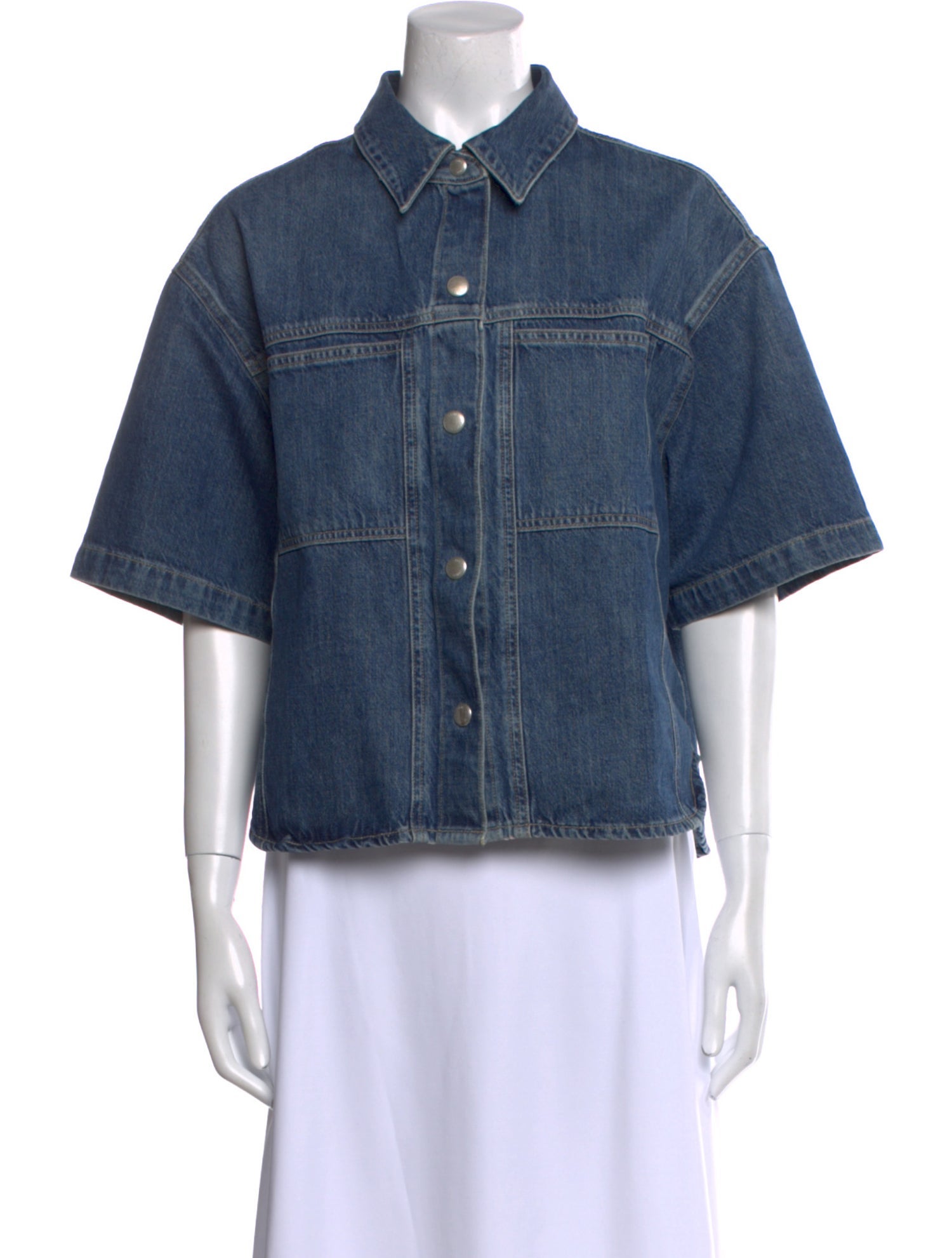 AGOLDE Short Sleeve Button-Up Top
