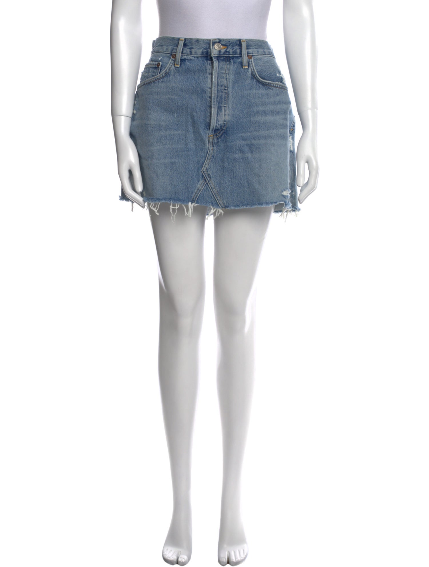 AGOLDE Distressed Accents Mini Skirt