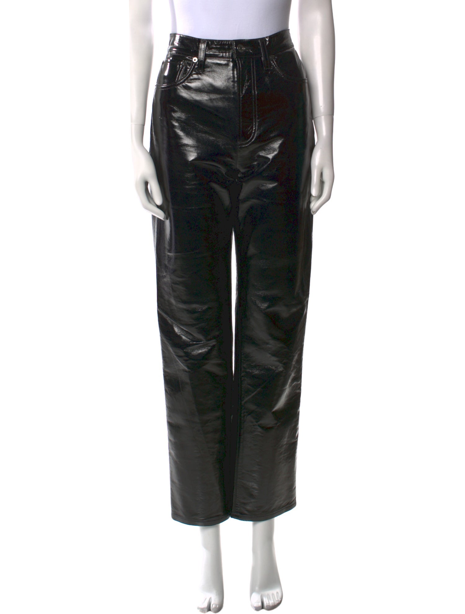 AGOLDE Leather Straight Leg Pants
