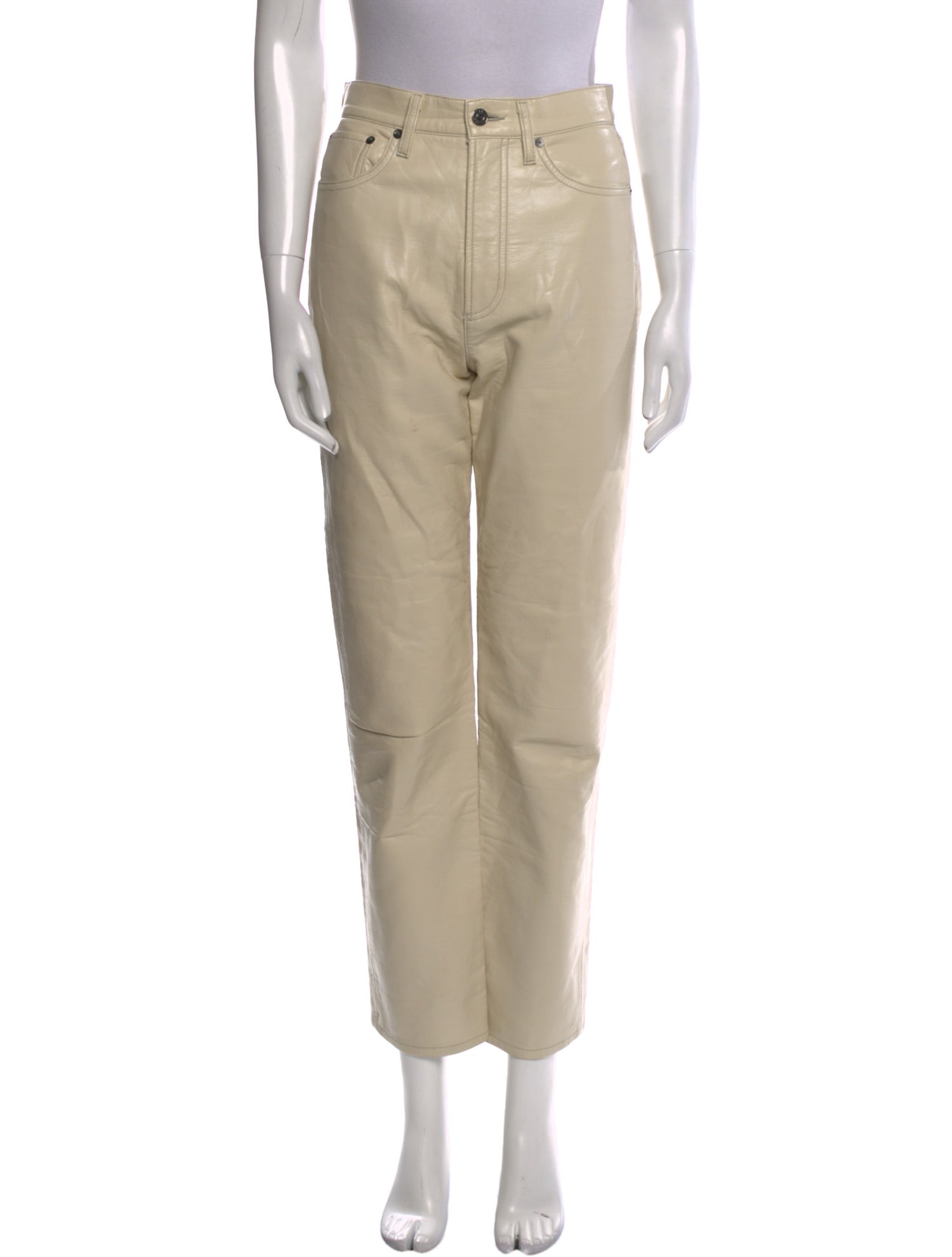 AGOLDE Leather Straight Leg Pants