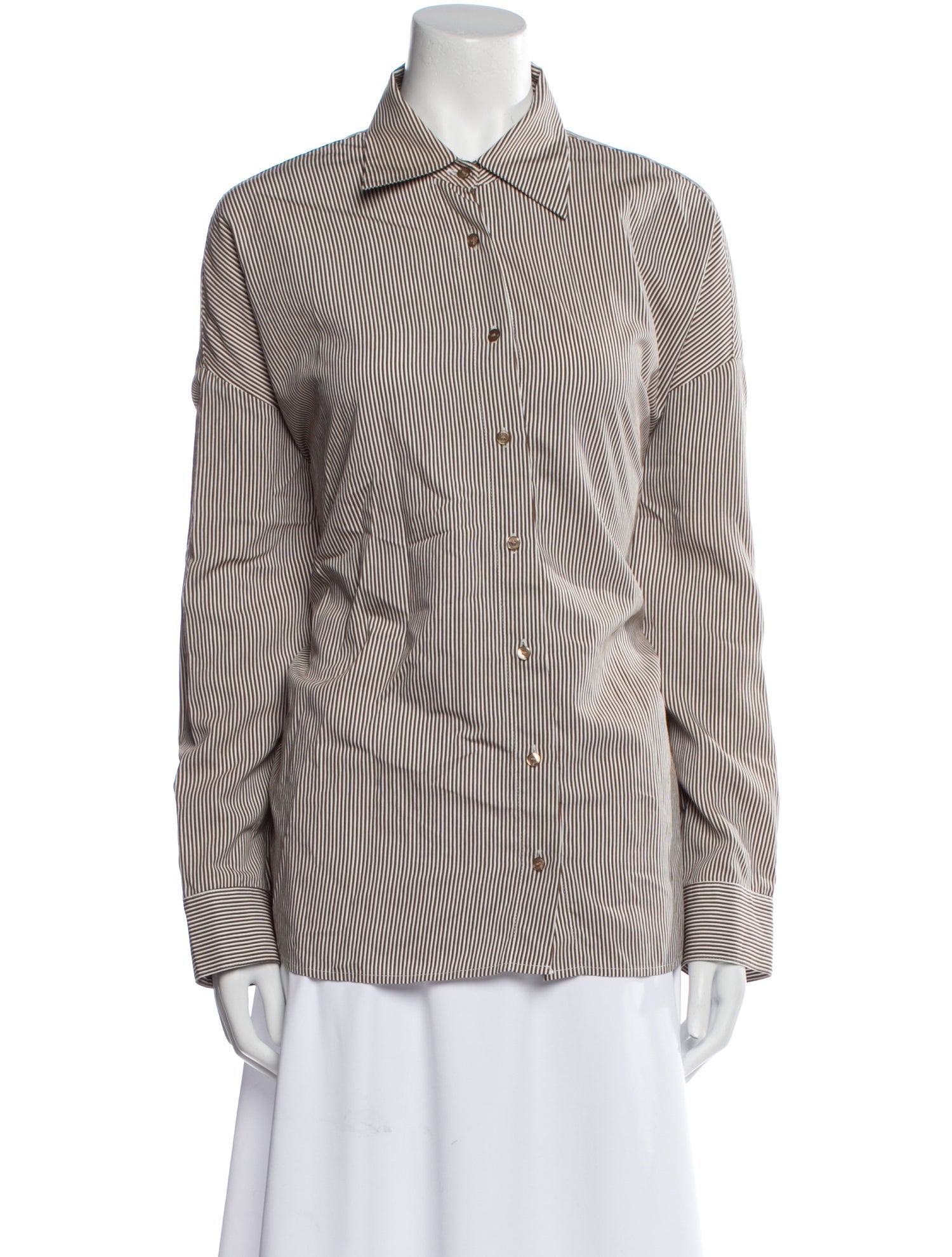 AGOLDE Printed Long Sleeve Button-Up Top