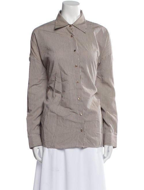 AGOLDE Printed Long Sleeve Button-Up Top