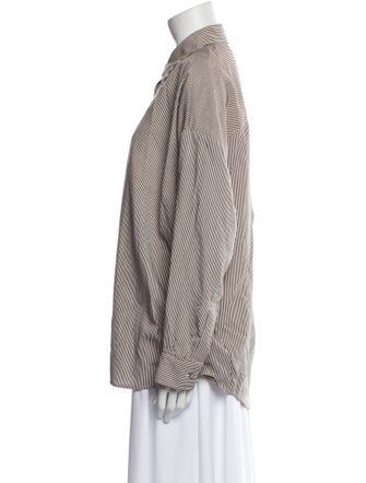 AGOLDE Printed Long Sleeve Button-Up Top