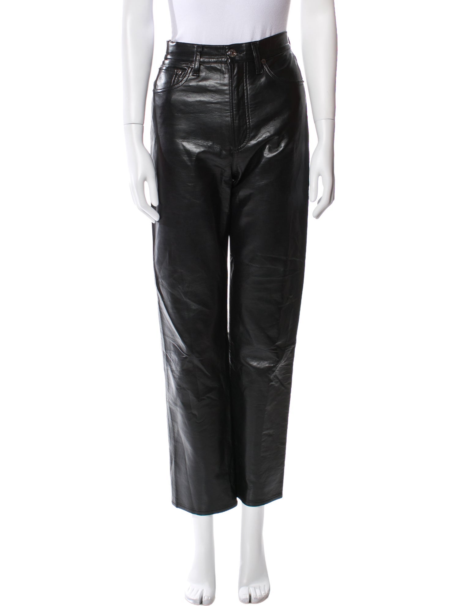 AGOLDE Leather Straight Leg Pants
