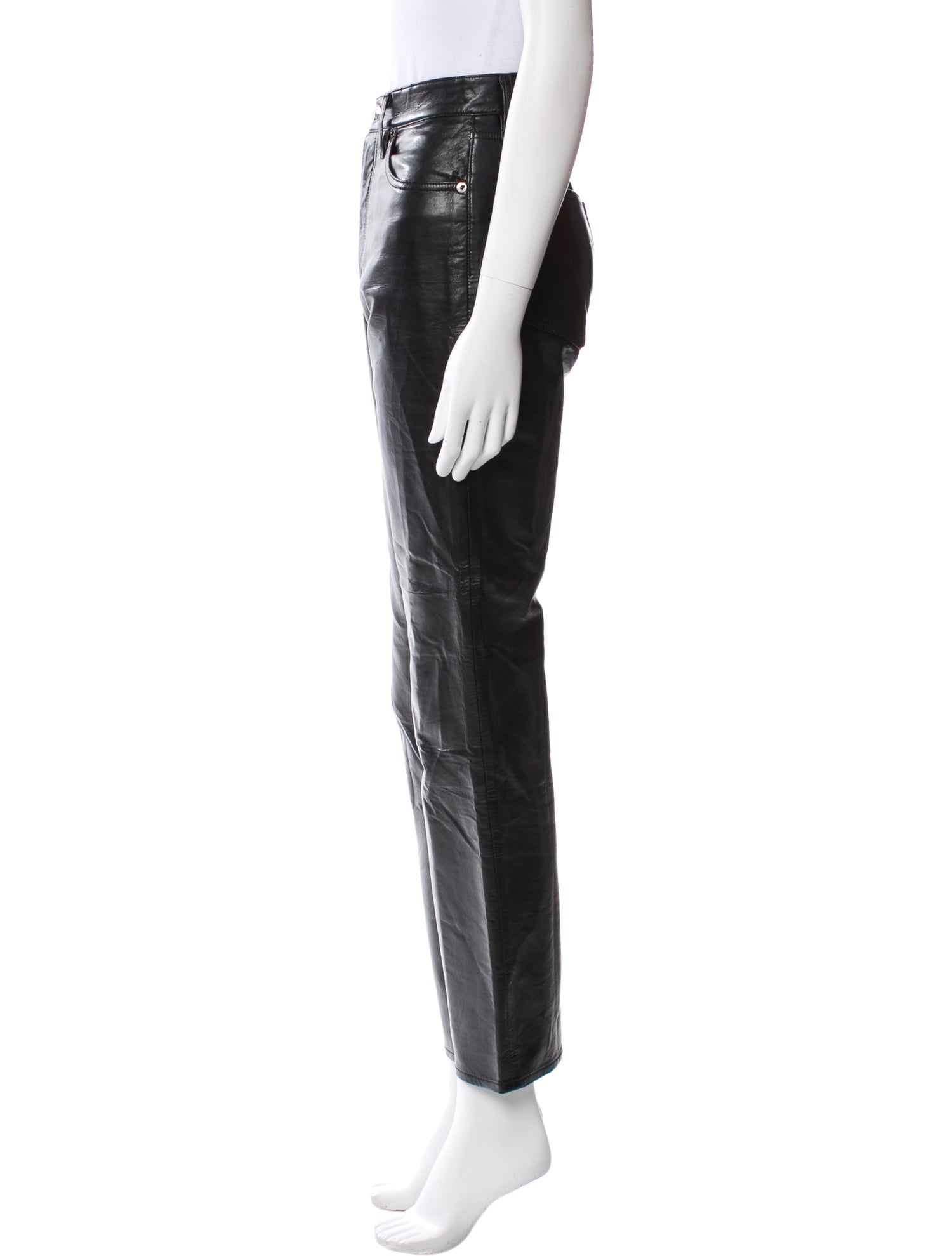 AGOLDE Leather Straight Leg Pants