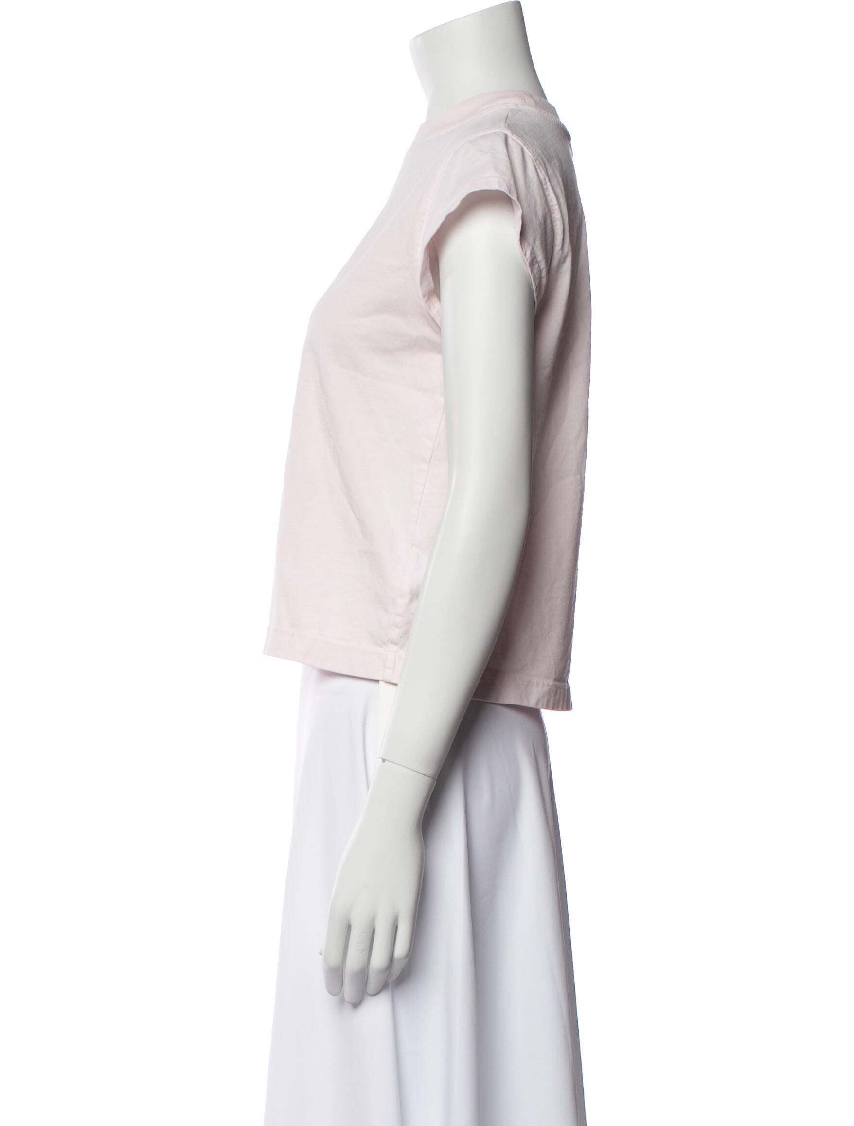 AGOLDE Bateau Neckline Short Sleeve Crop Top