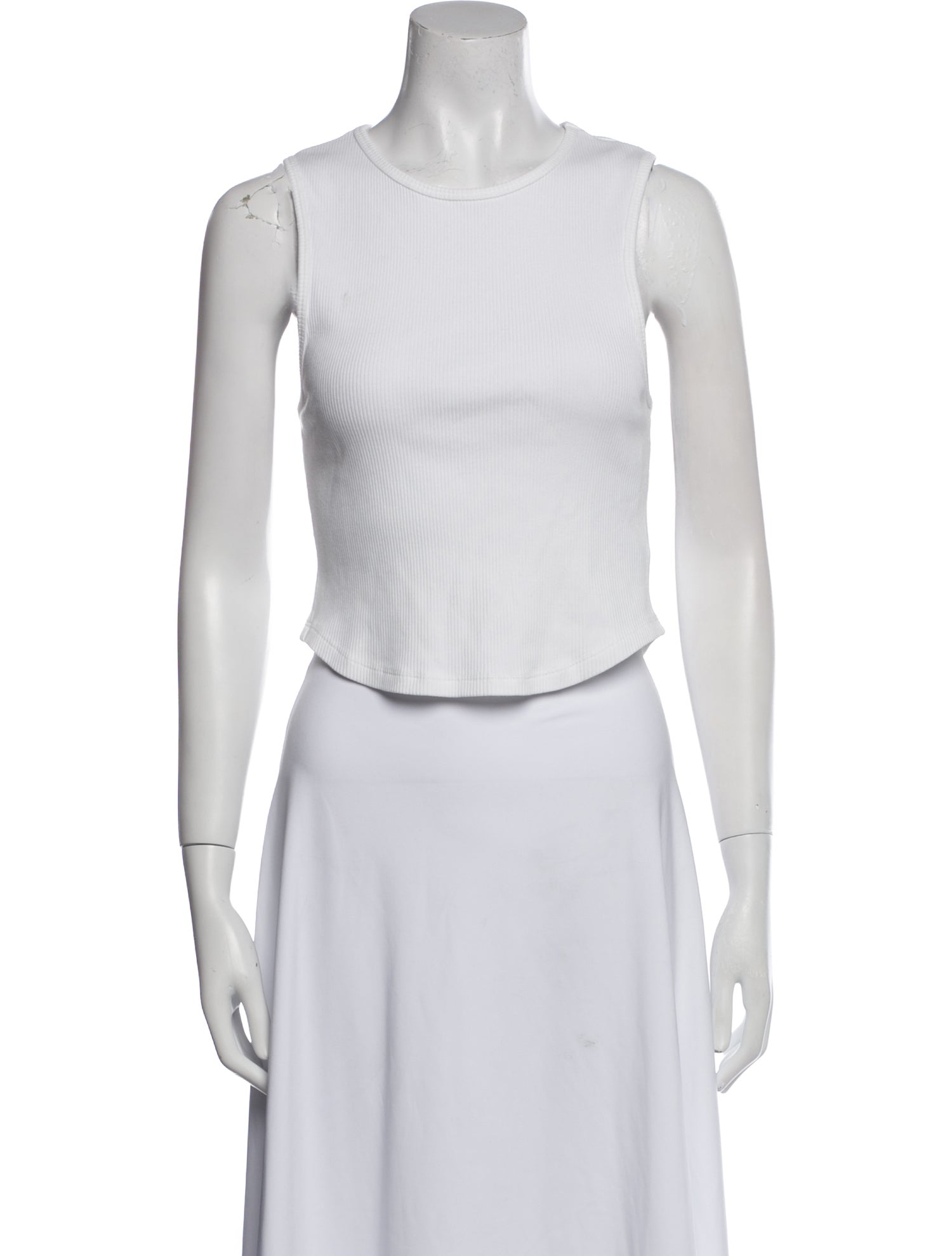 AGOLDE Crew Neck Sleeveless Crop Top