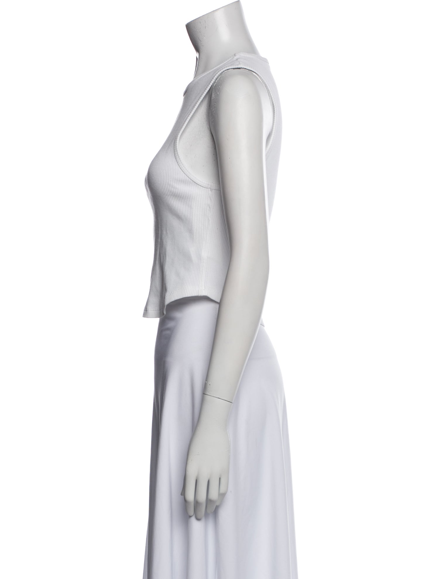 AGOLDE Crew Neck Sleeveless Crop Top