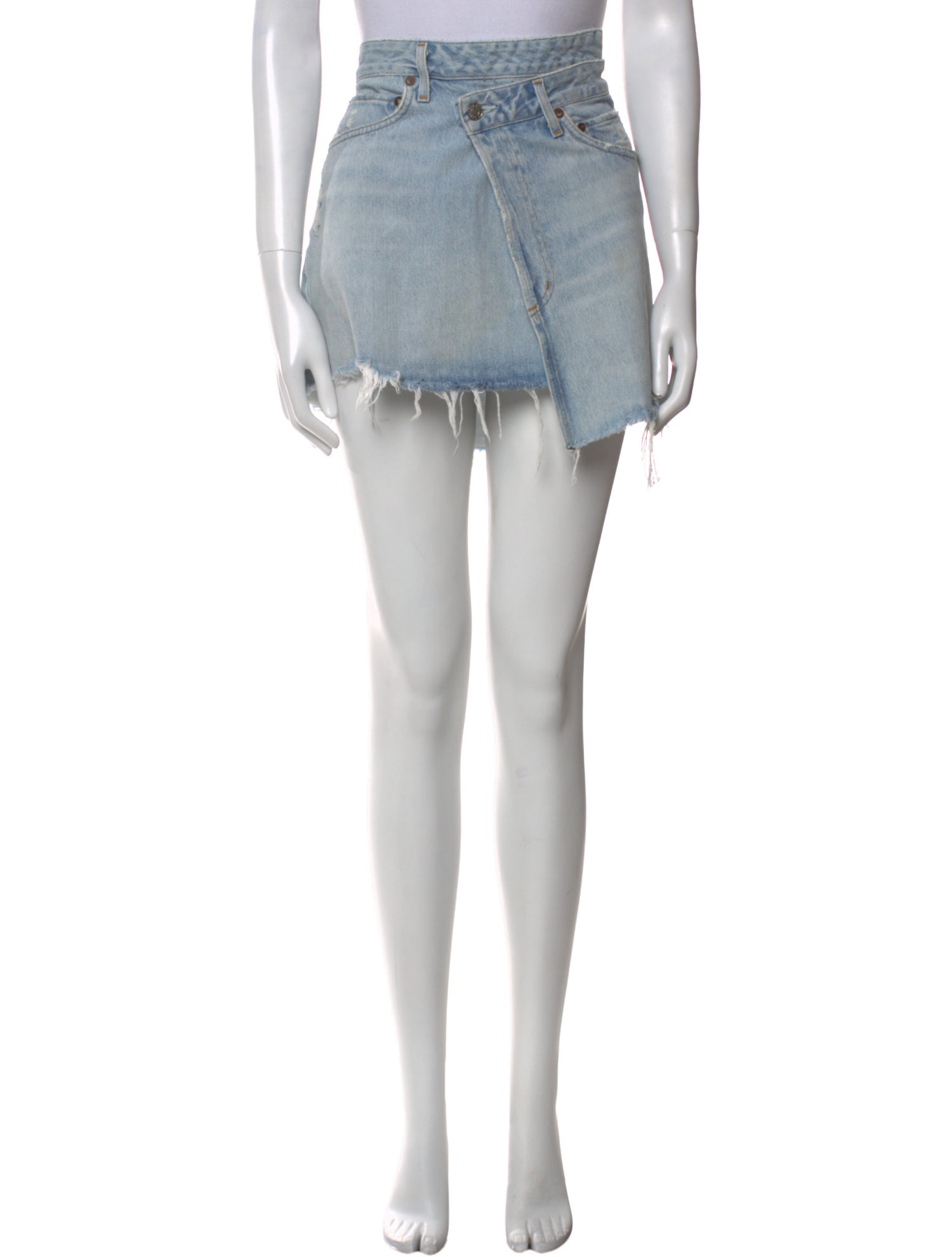 AGOLDE Distressed Accents Mini Skirt