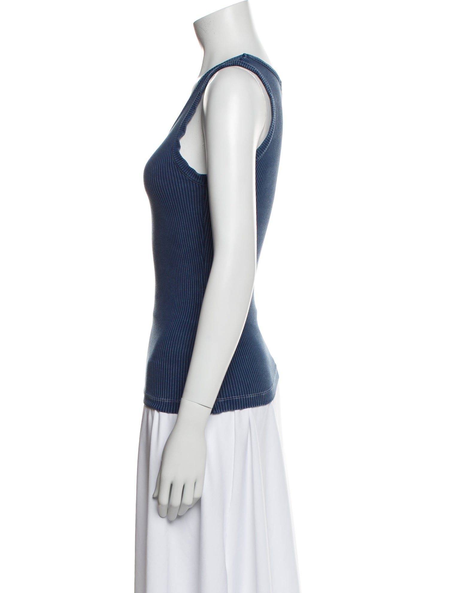 AGOLDE Striped Scoop Neck Top