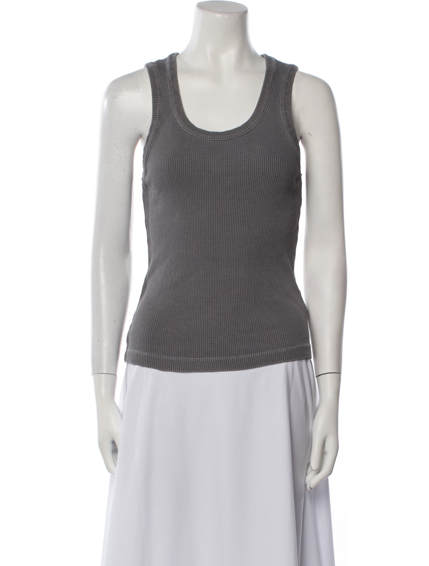 AGOLDE Striped Scoop Neck Top