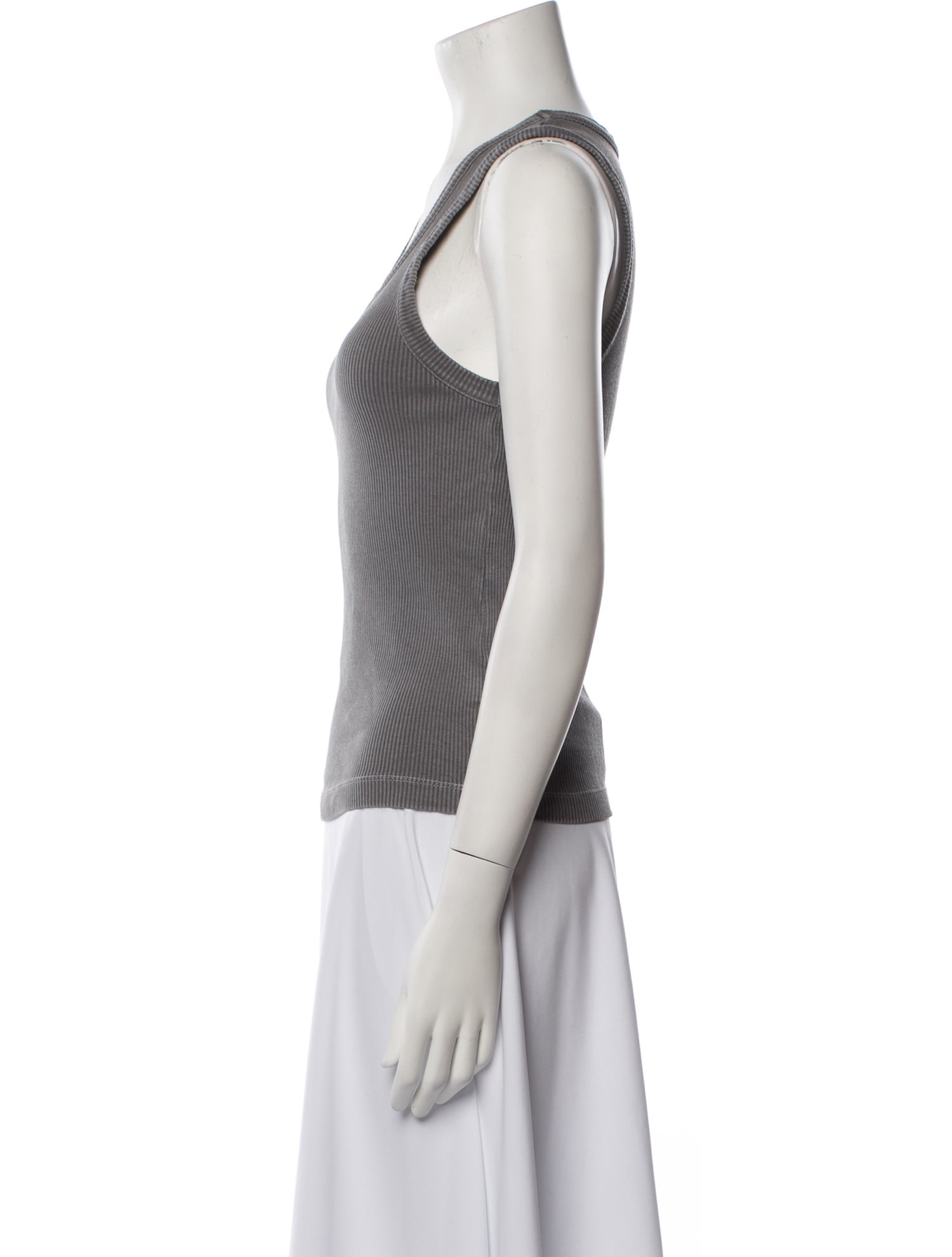 AGOLDE Striped Scoop Neck Top