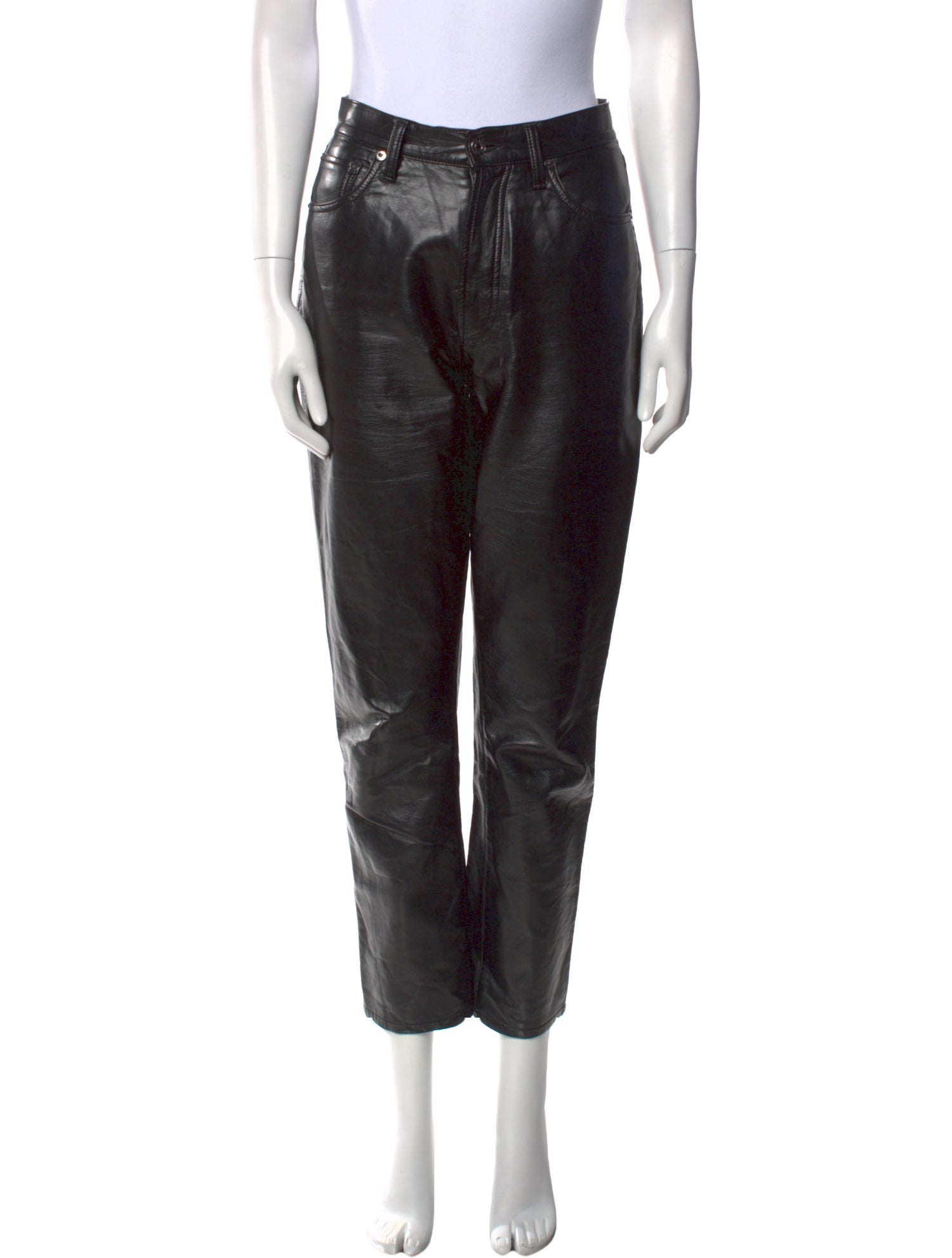 AGOLDE Leather Straight Leg Pants
