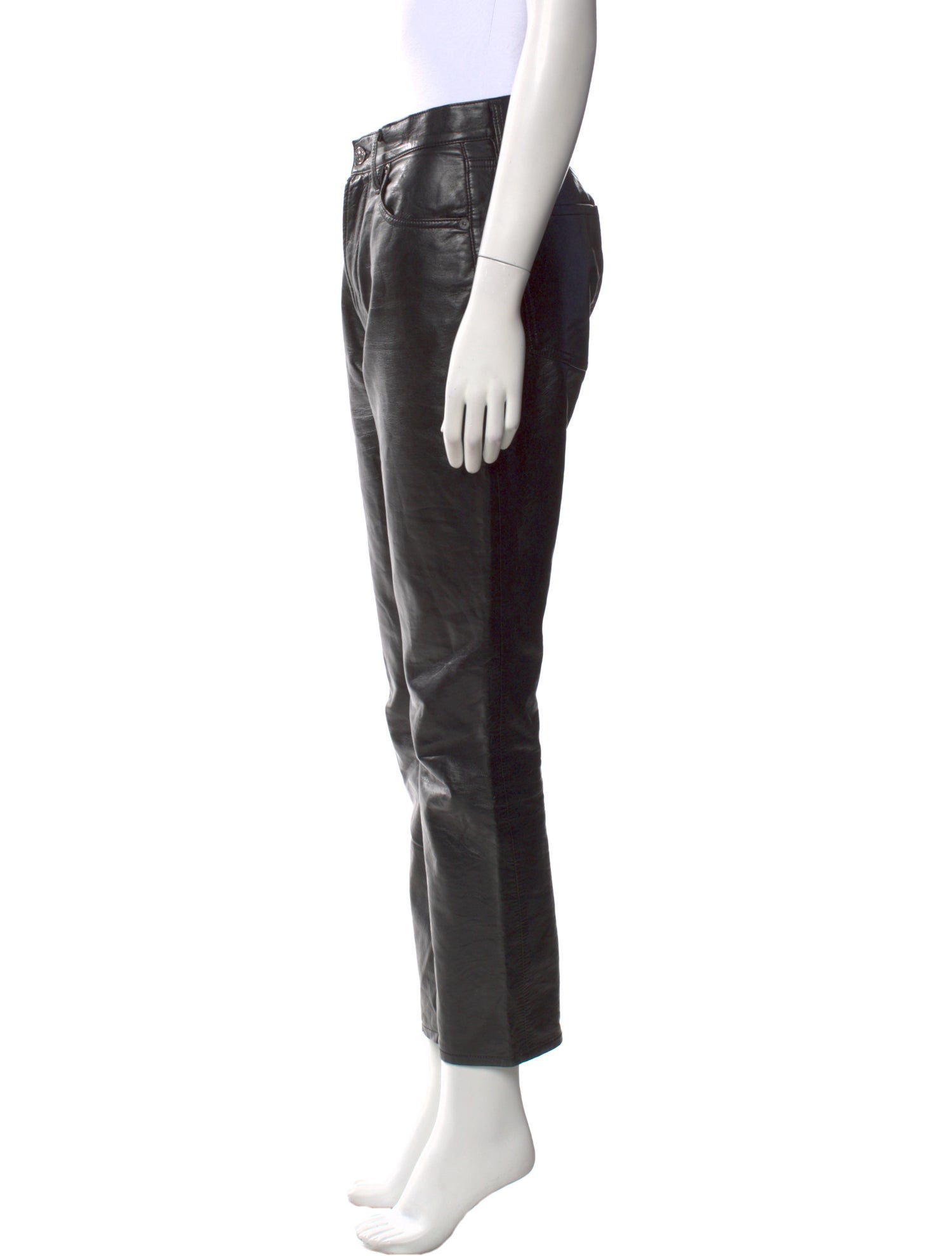 AGOLDE Leather Straight Leg Pants