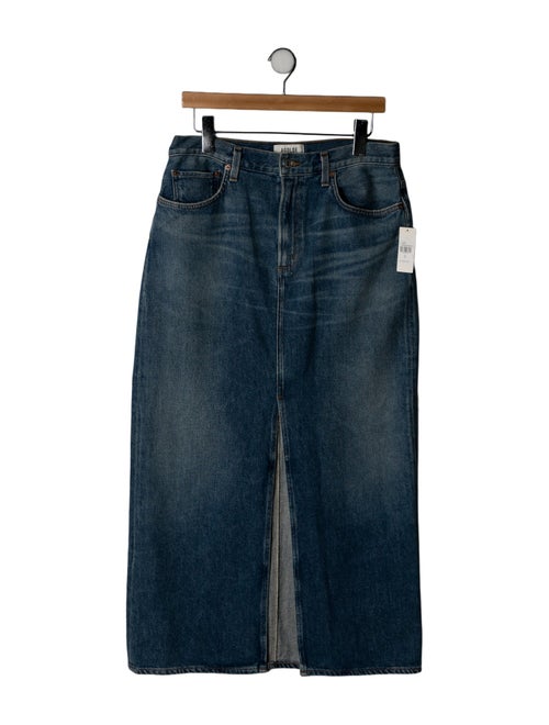 AGOLDE Distressed Accents Midi Length Skirt