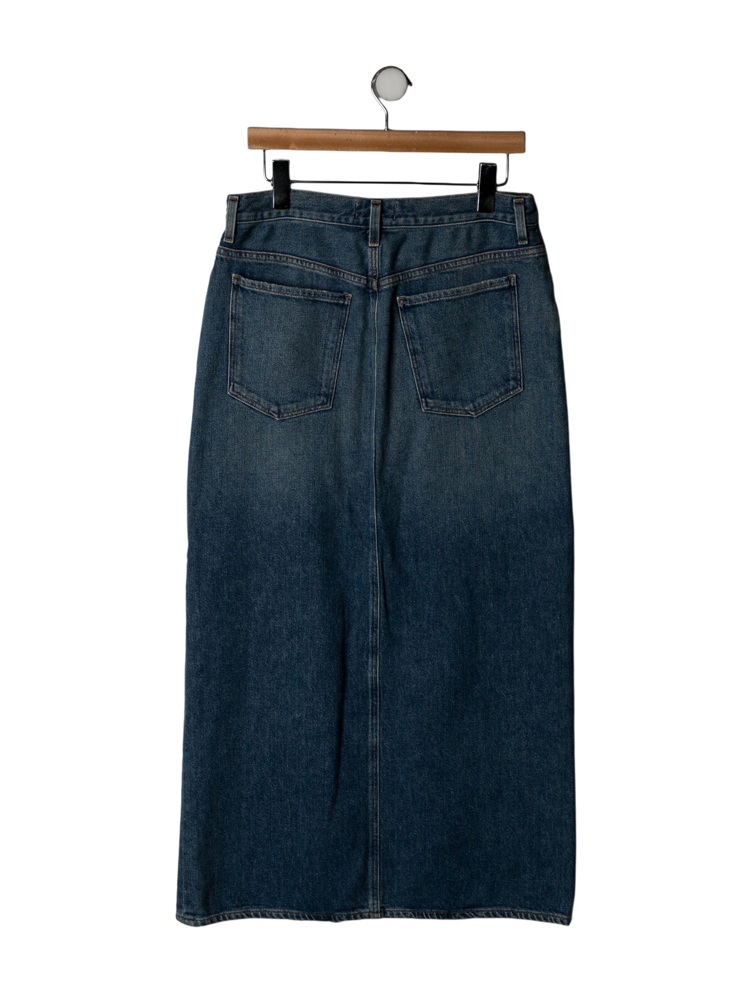 AGOLDE Distressed Accents Midi Length Skirt