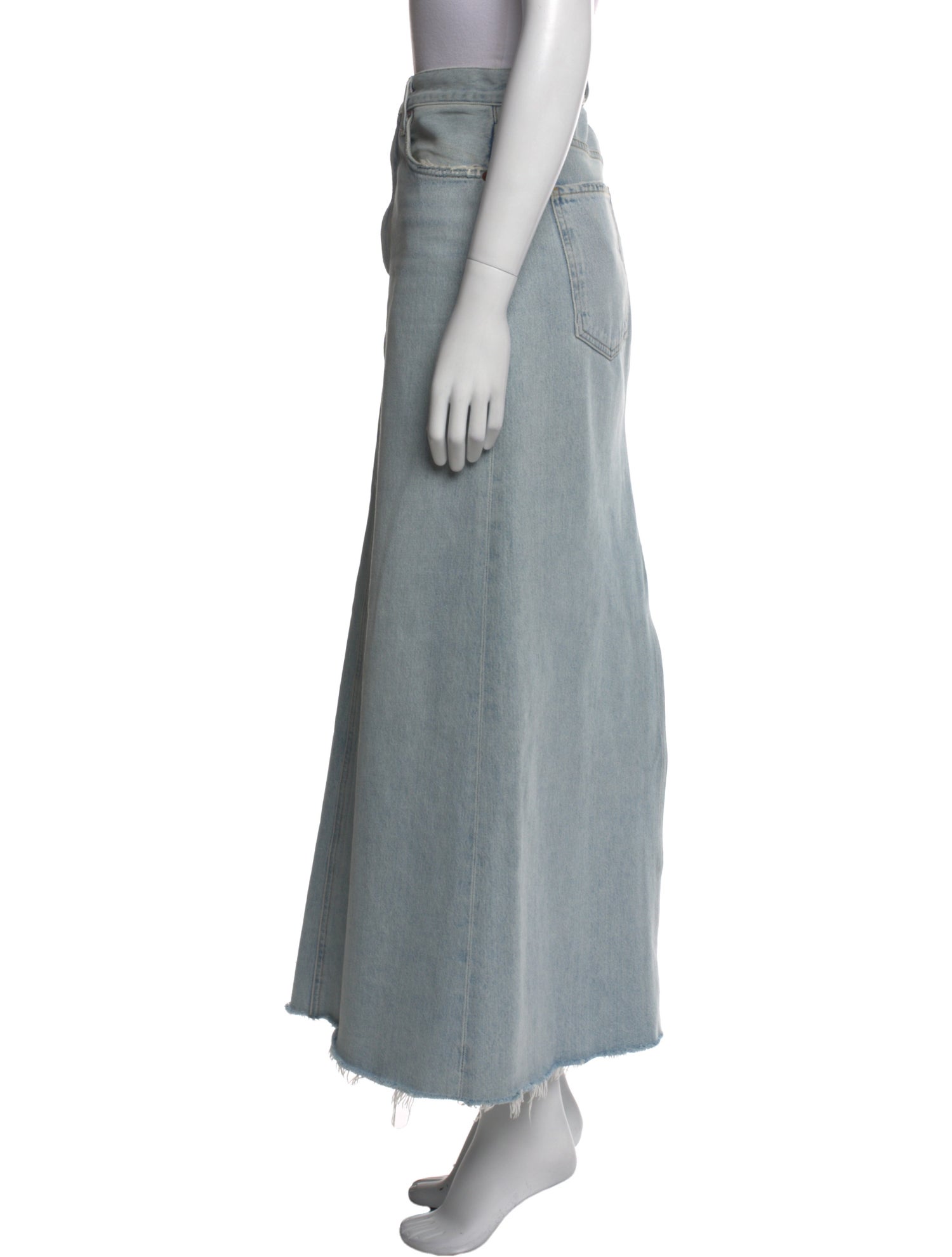 AGOLDE Distressed Accents Midi Length Skirt