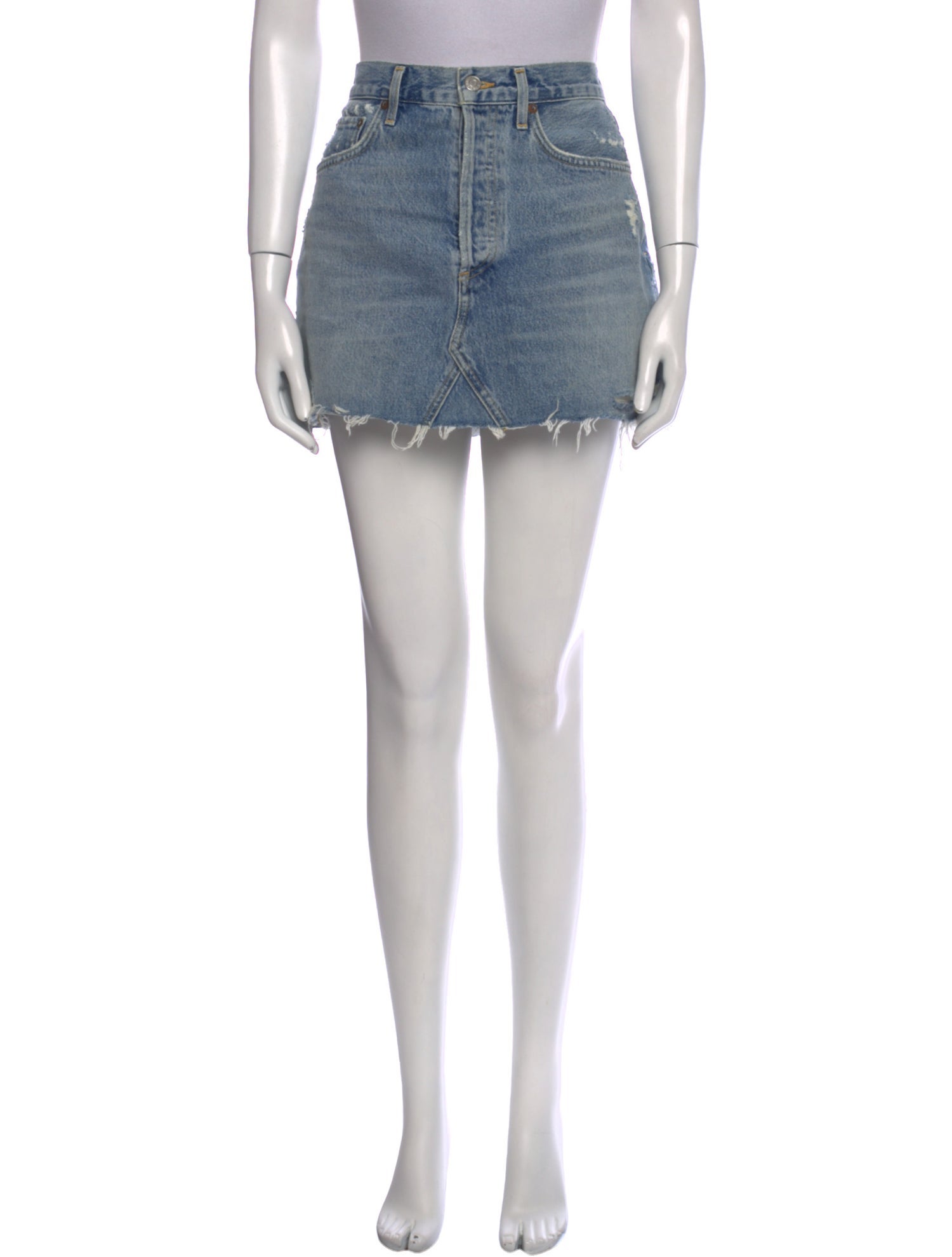 AGOLDE Distressed Accents Mini Skirt