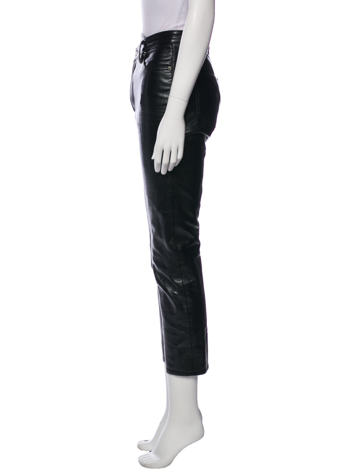 AGOLDE Leather Straight Leg Pants