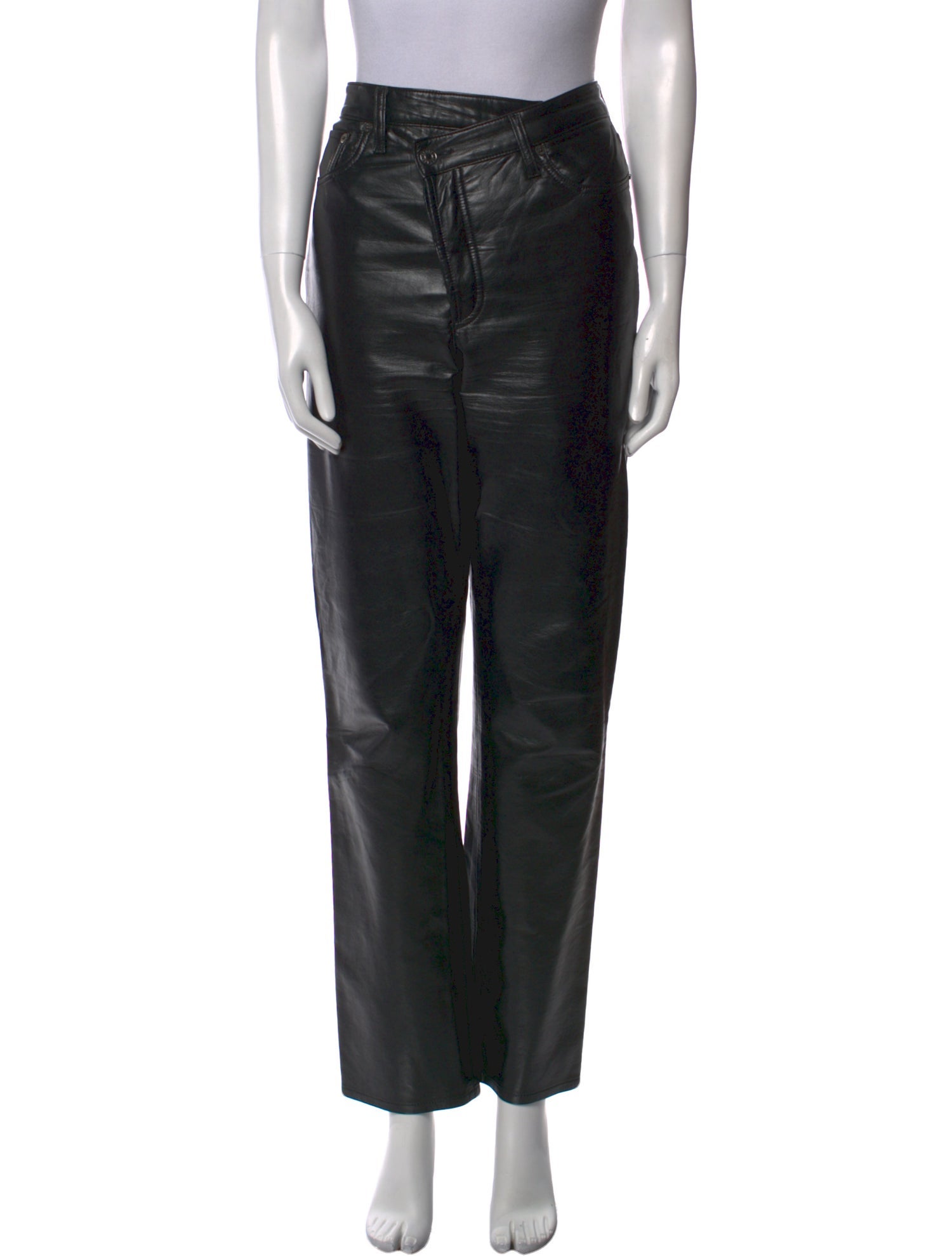 AGOLDE Leather Straight Leg Pants