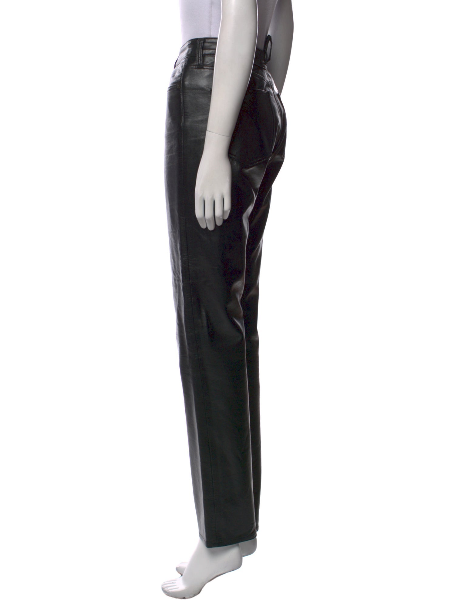 AGOLDE Leather Straight Leg Pants
