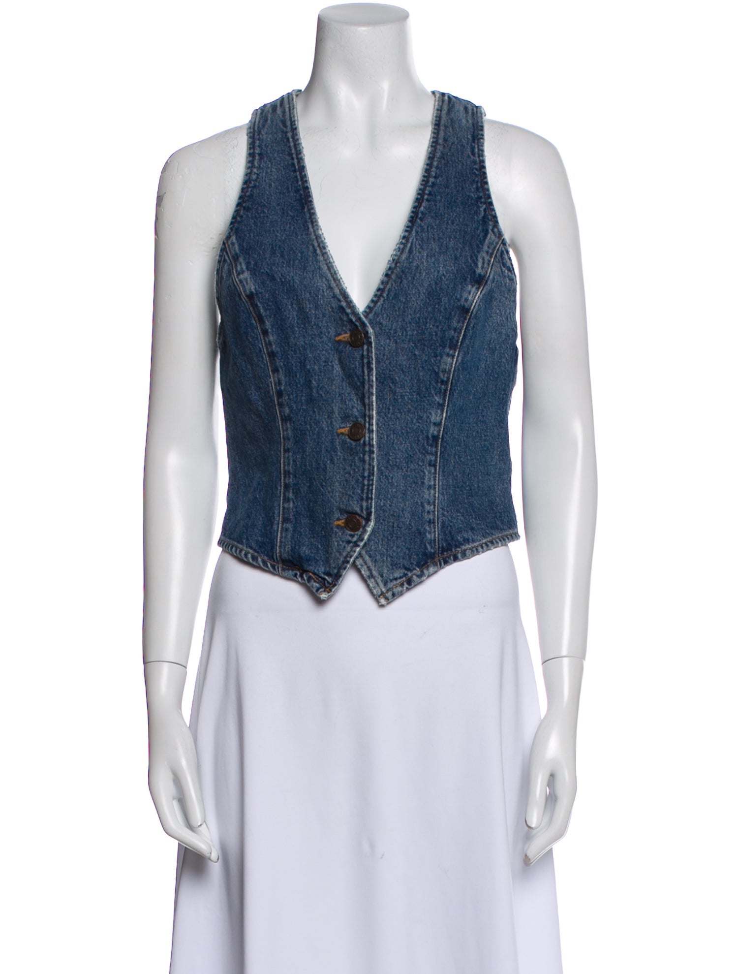 AGOLDE V-Neck Sleeveless Crop Top