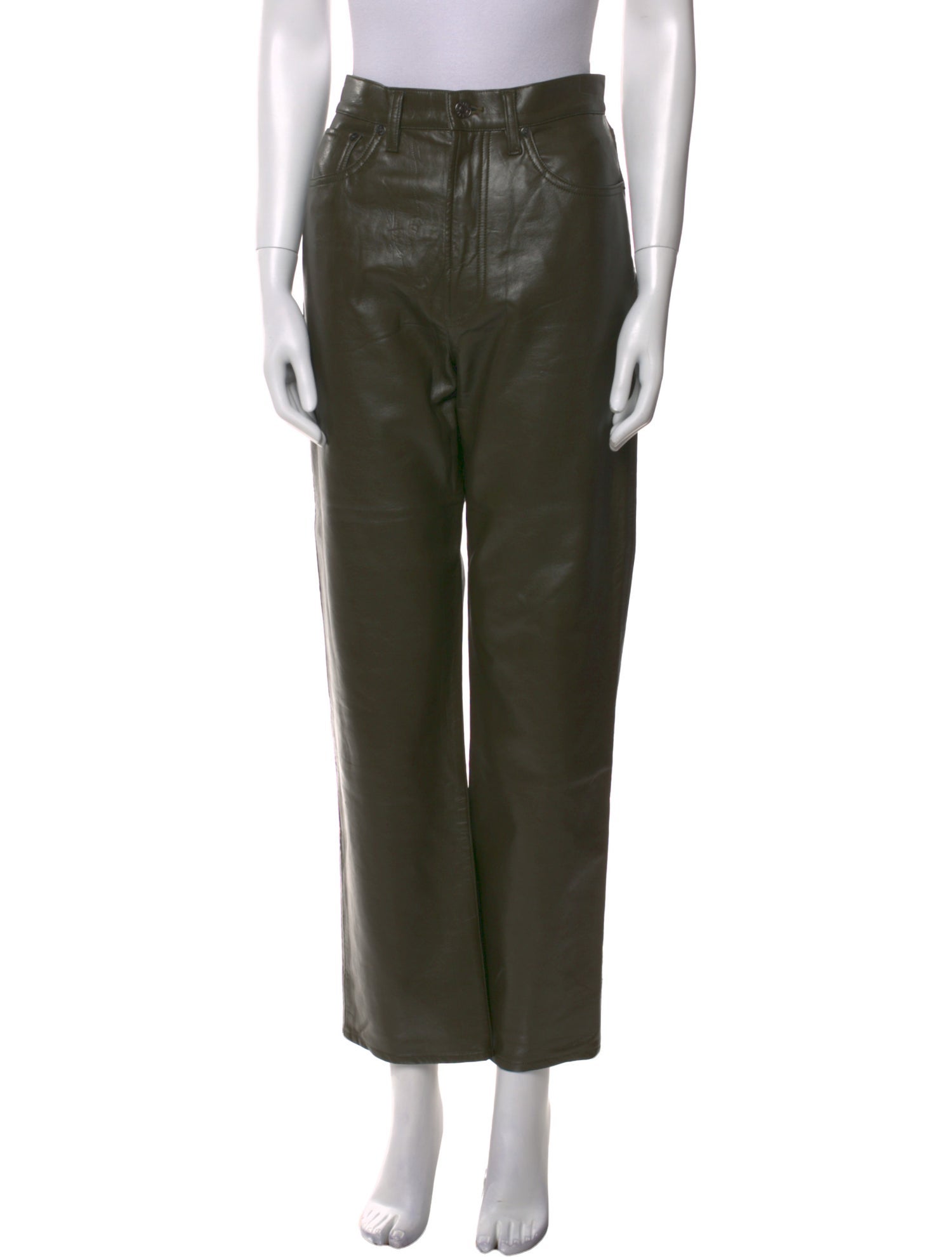 AGOLDE Leather Straight Leg Pants