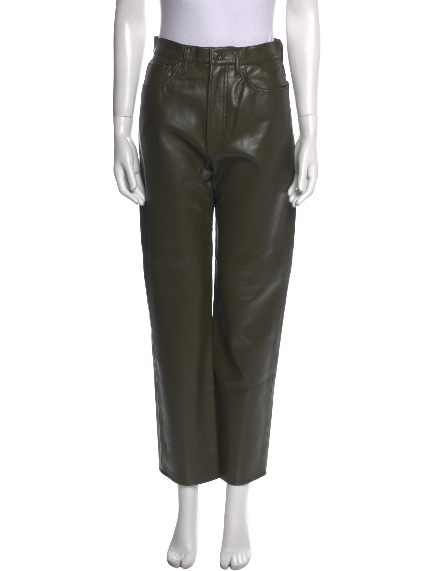 AGOLDE Leather Straight Leg Pants