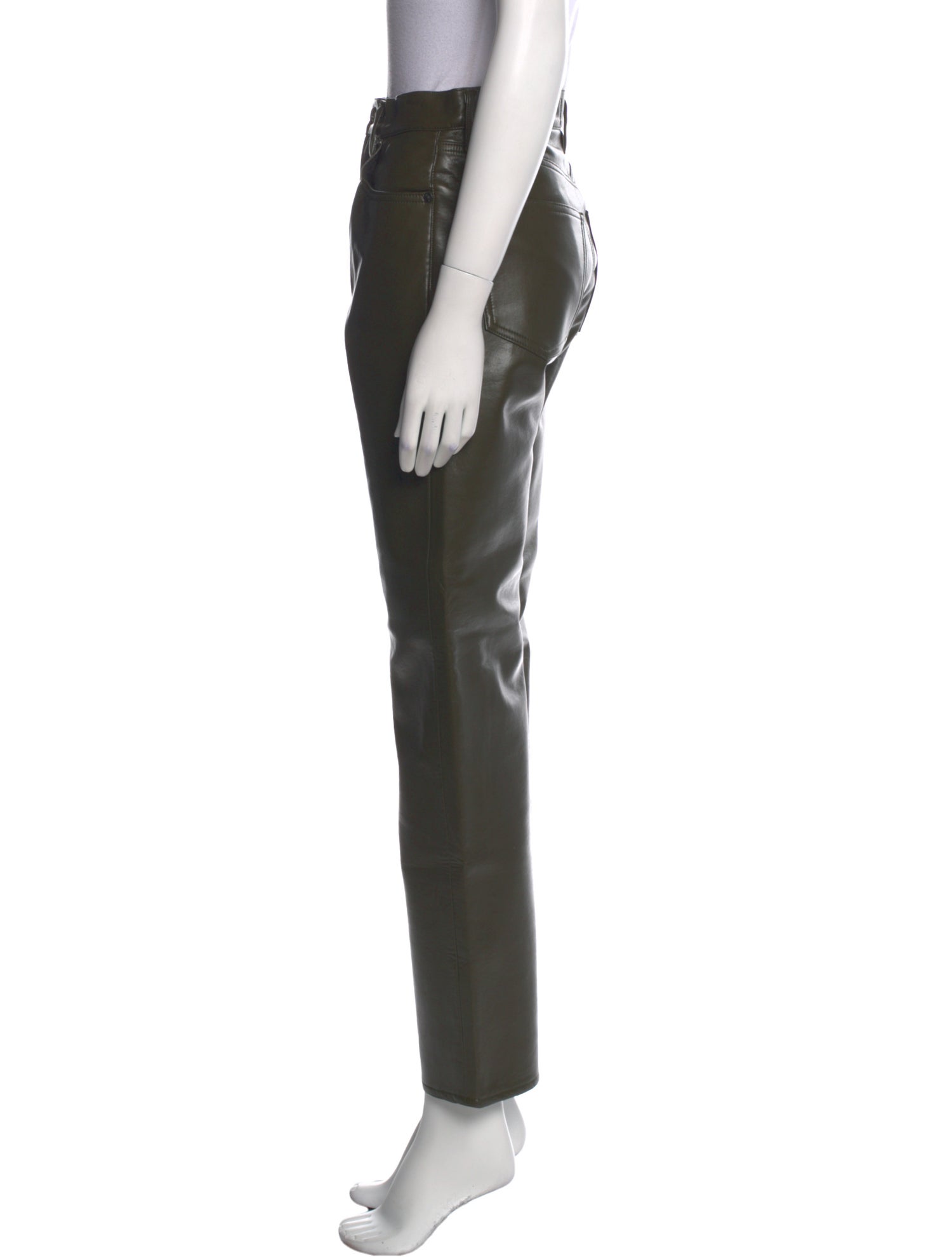 AGOLDE Leather Straight Leg Pants