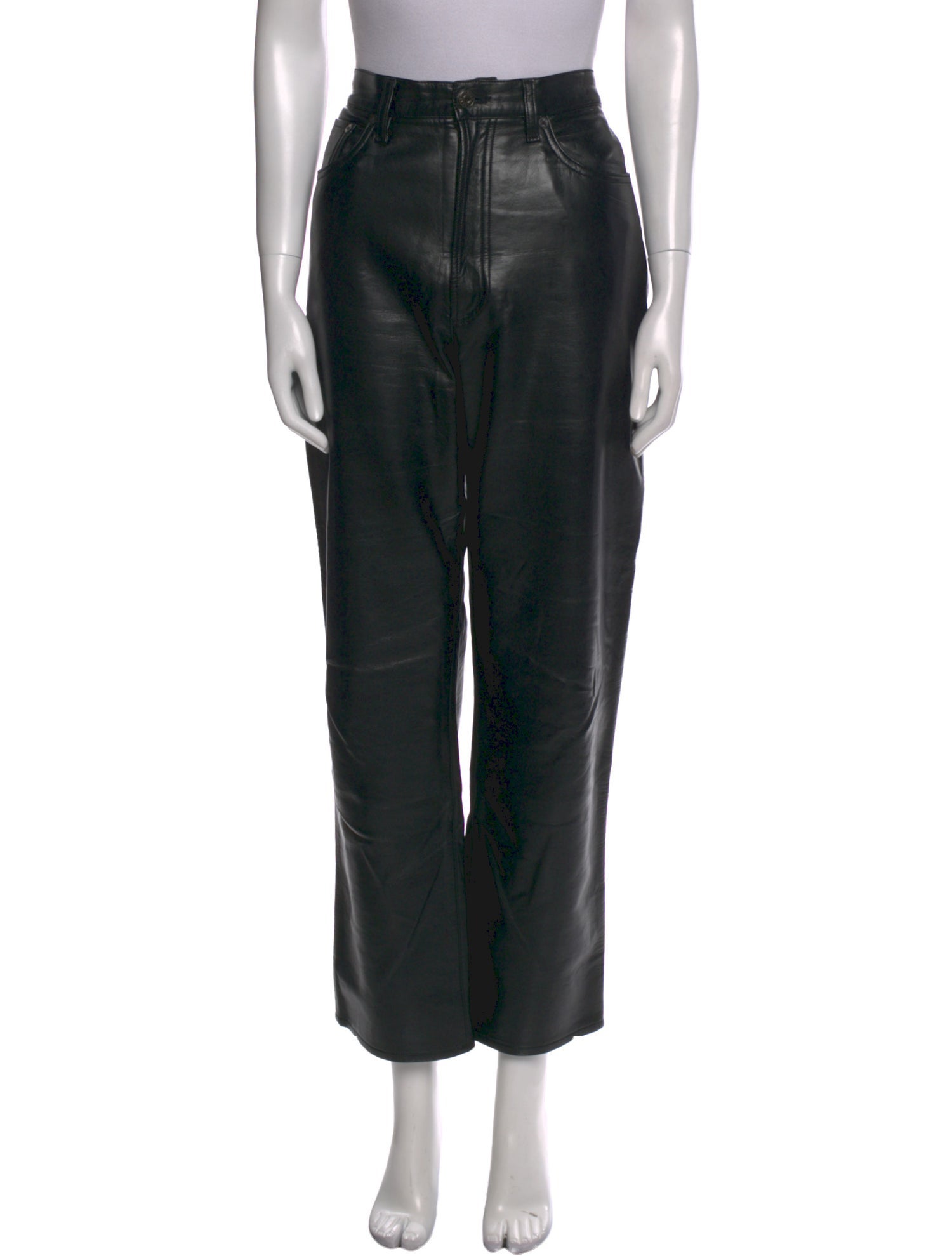 AGOLDE Leather Straight Leg Pants
