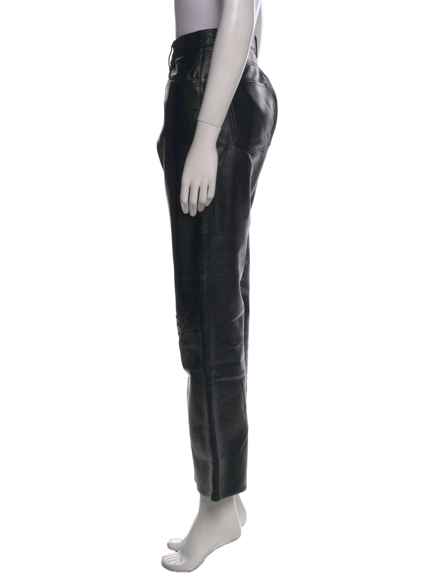 AGOLDE Leather Straight Leg Pants