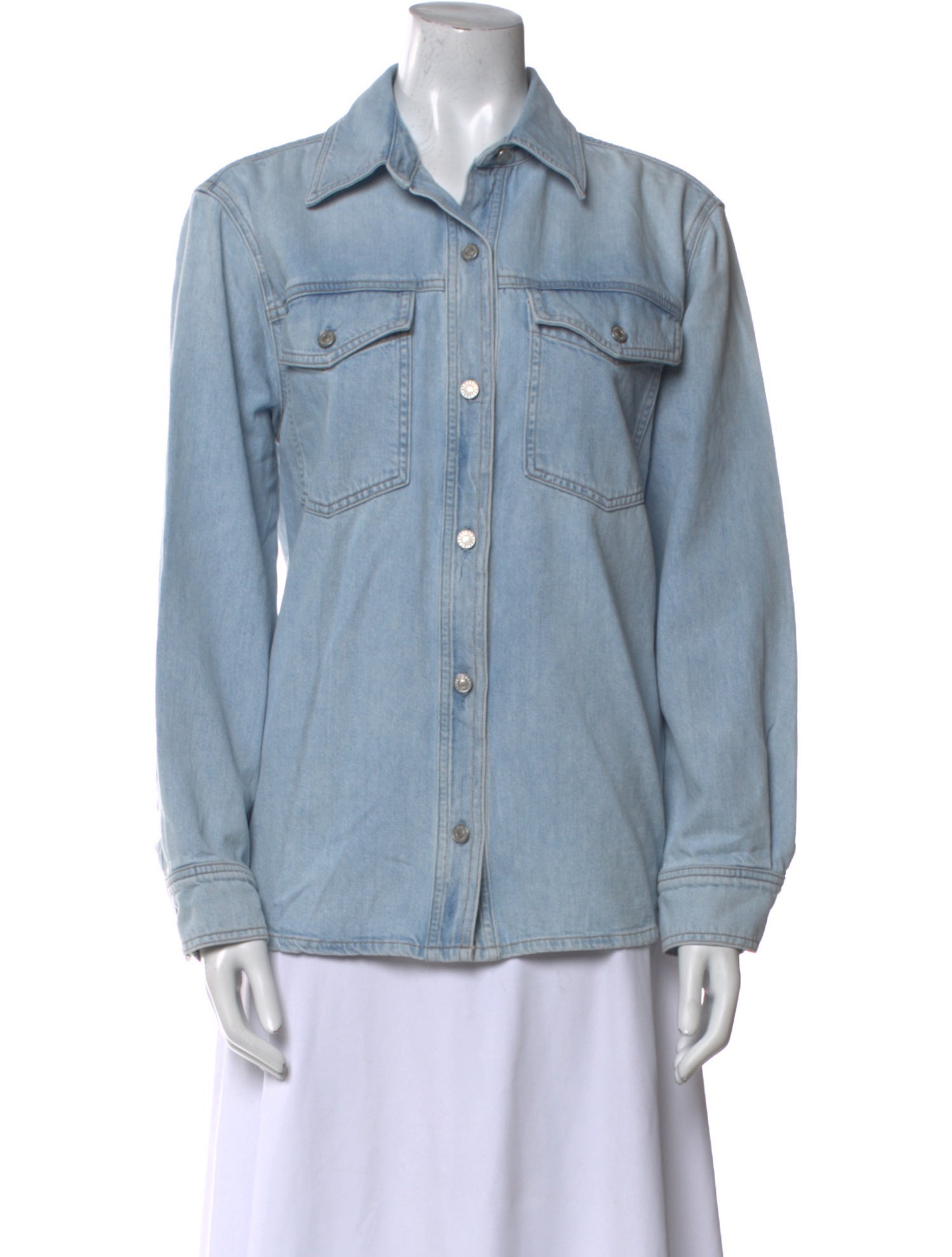 AGOLDE Long Sleeve Button-Up Top