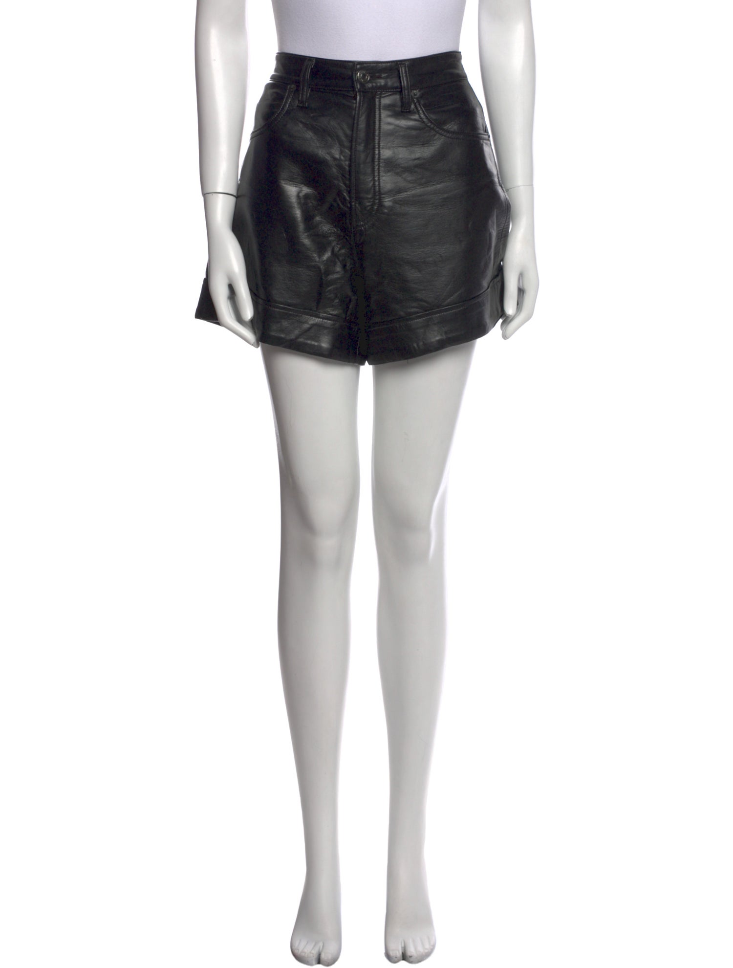 AGOLDE Leather Mini Shorts