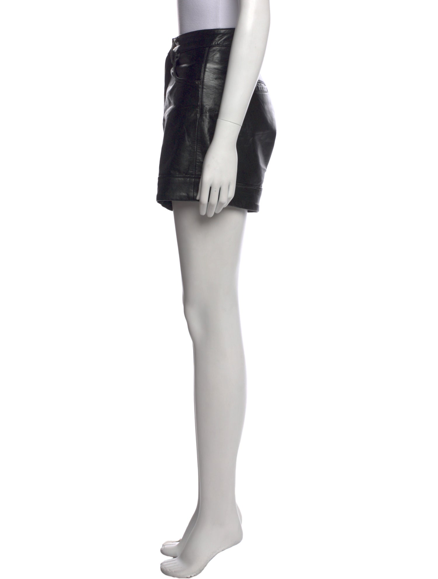 AGOLDE Leather Mini Shorts