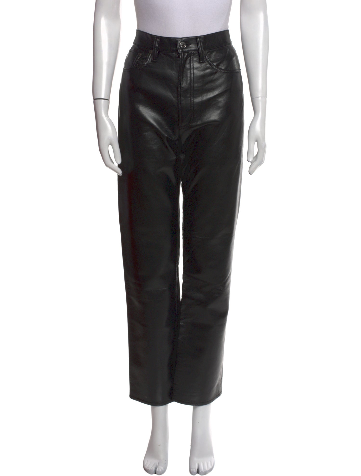 AGOLDE Leather Straight Leg Pants