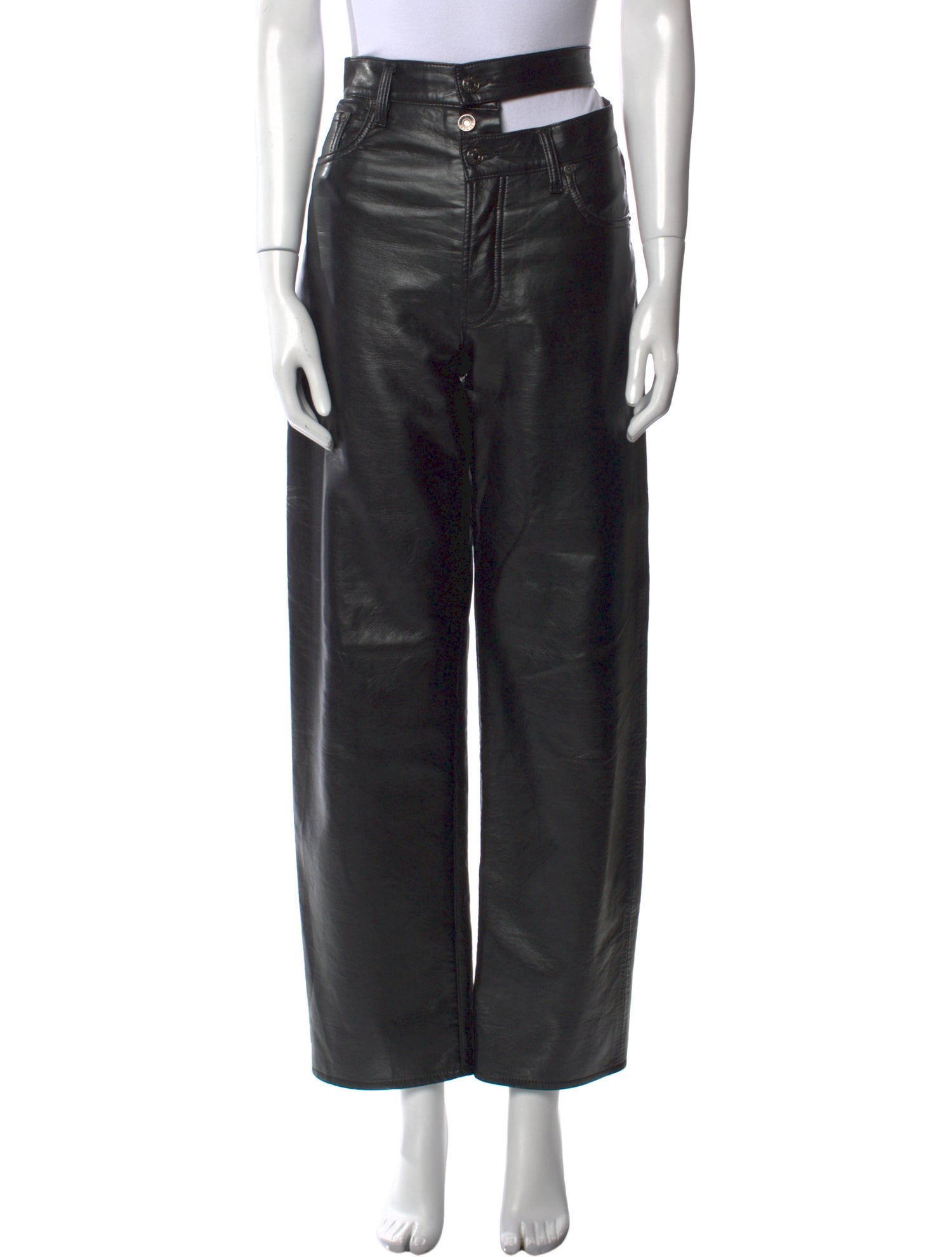 AGOLDE Leather Wide Leg Pants