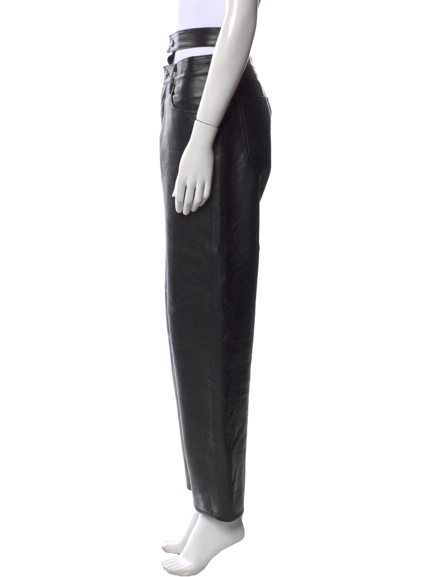 AGOLDE Leather Wide Leg Pants