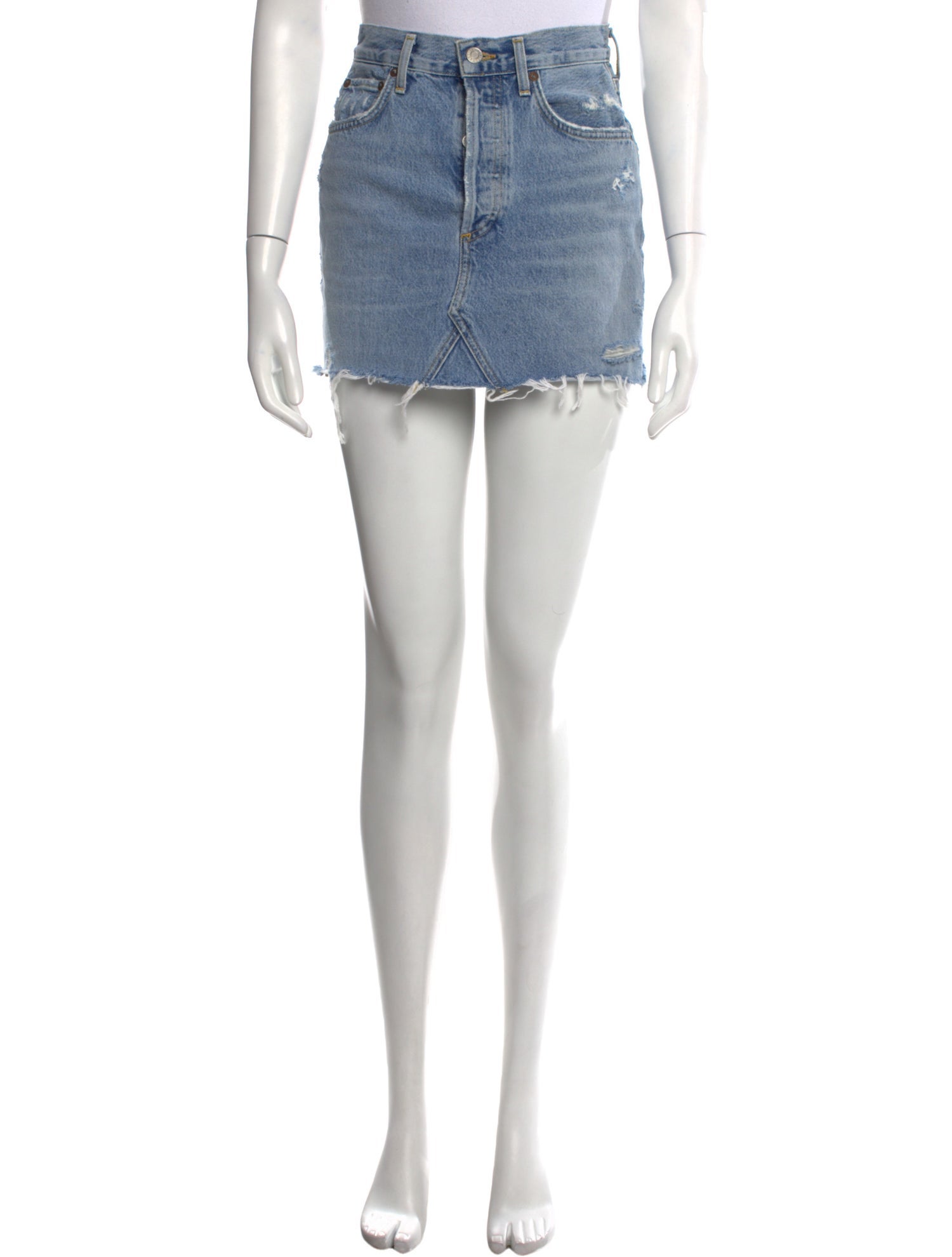 AGOLDE Distressed Accents Mini Skirt