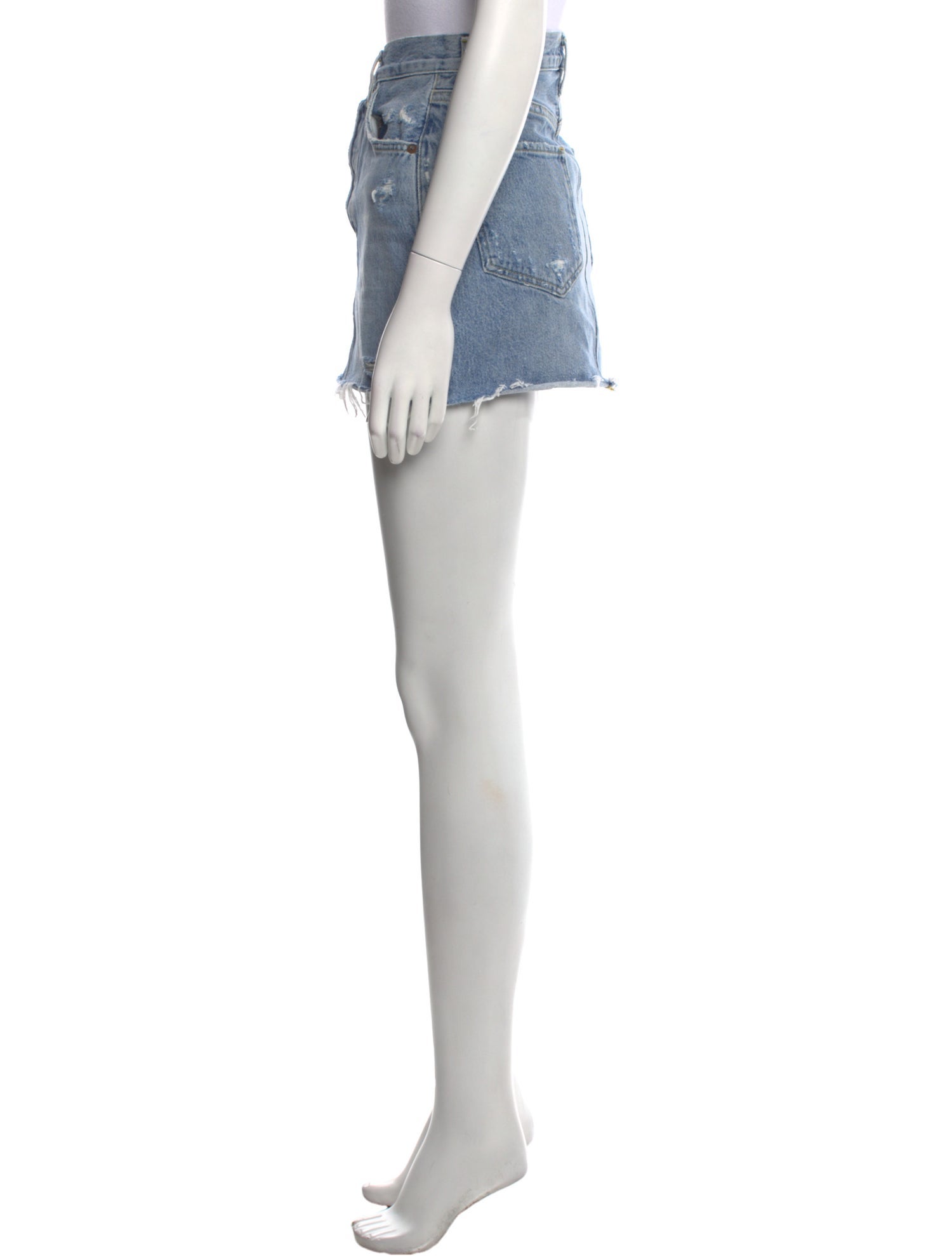 AGOLDE Distressed Accents Mini Skirt