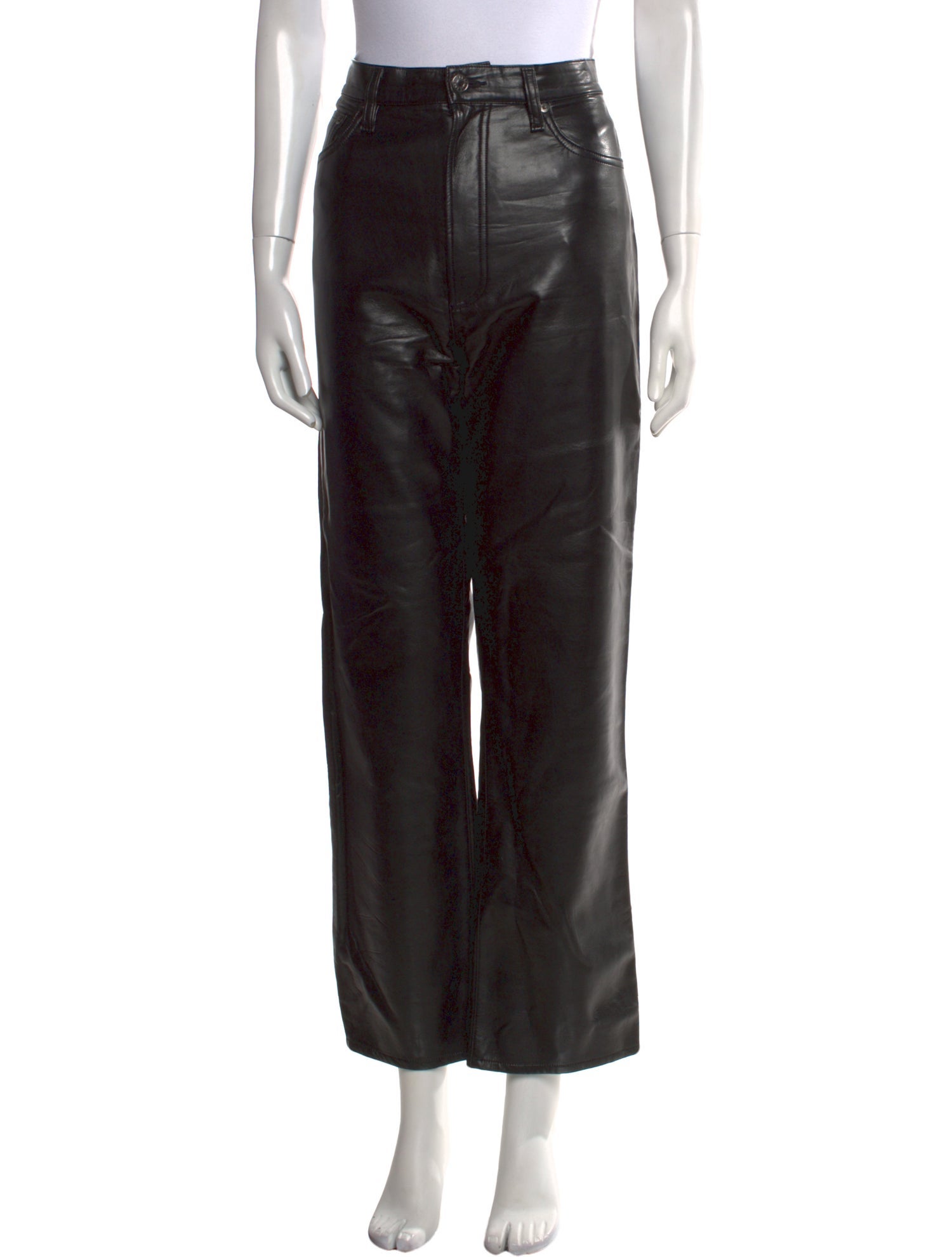AGOLDE Leather Wide Leg Pants