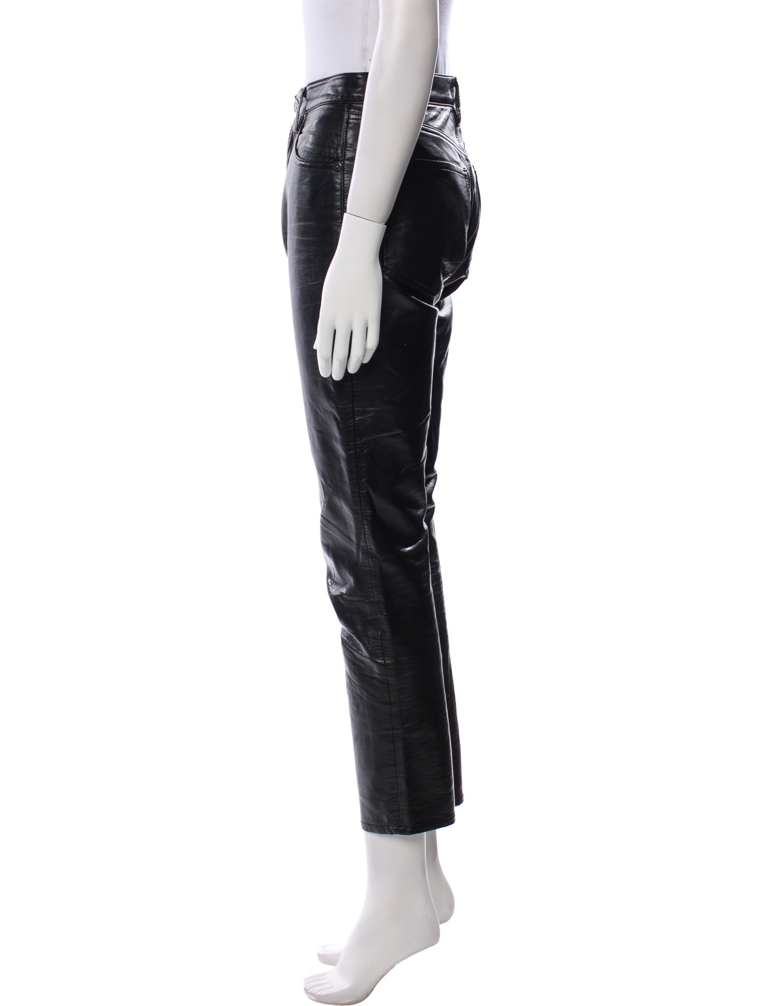 AGOLDE Leather Straight Leg Pants