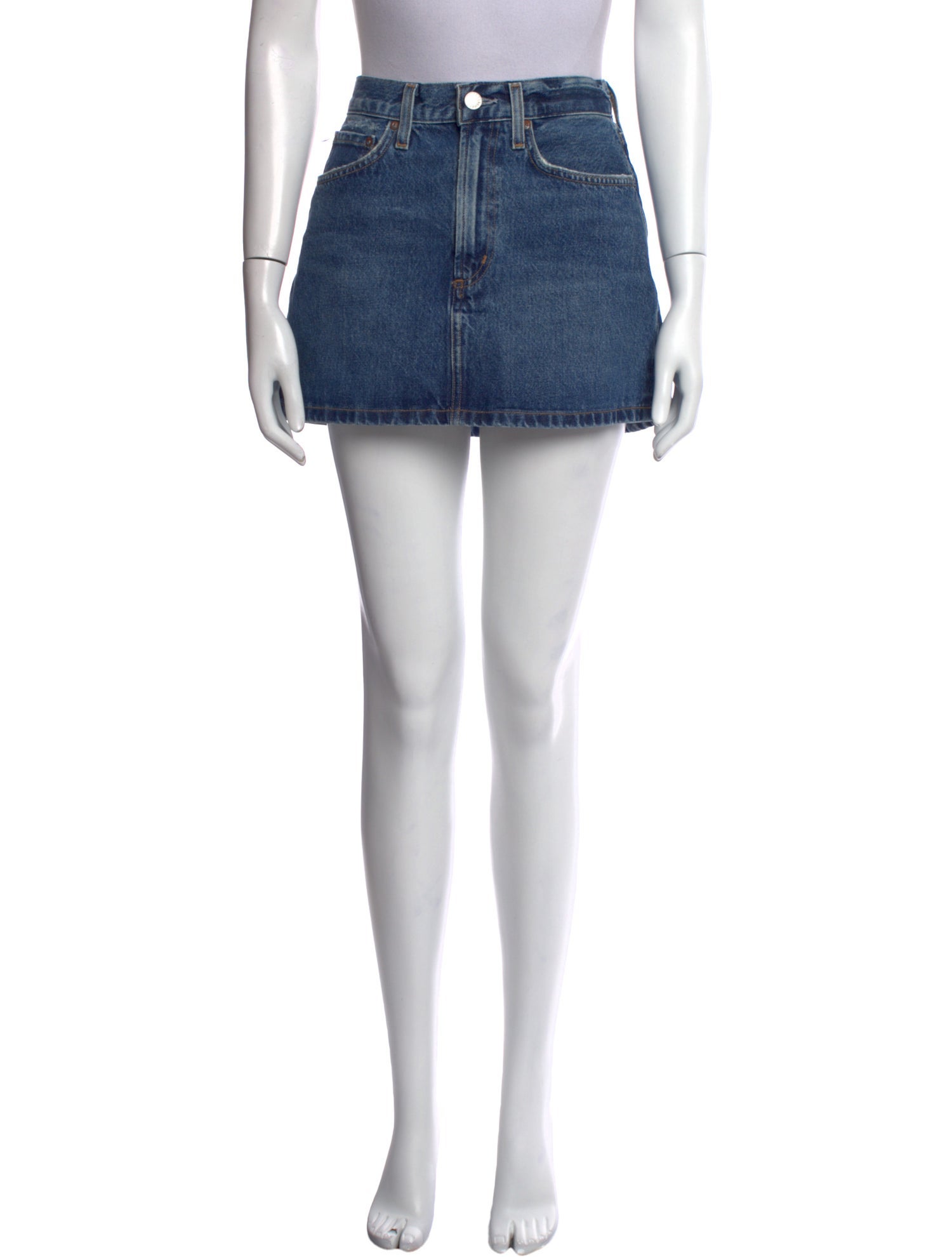 AGOLDE Distressed Accents Mini Skirt