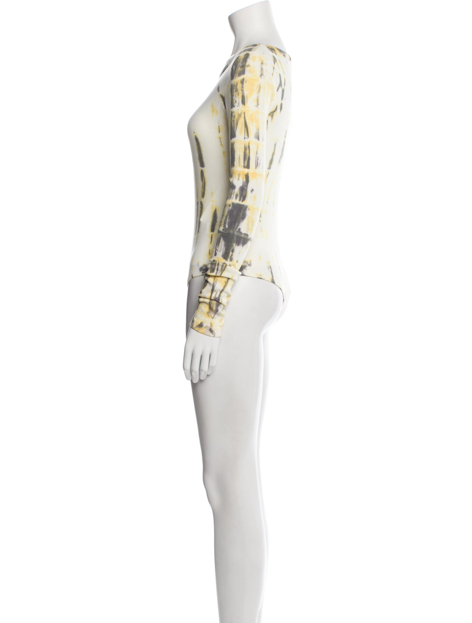 AGOLDE Printed Bateau Neckline Bodysuit